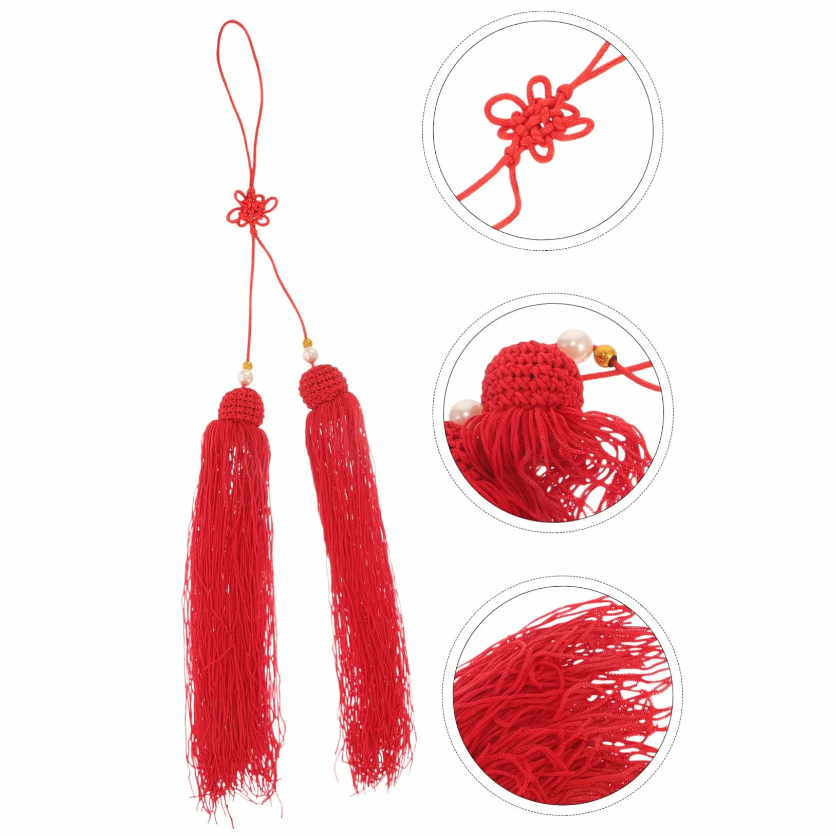Cabilock Borla Roja de Tela para Adorno de Sable de Tai Chi, Material Seguro