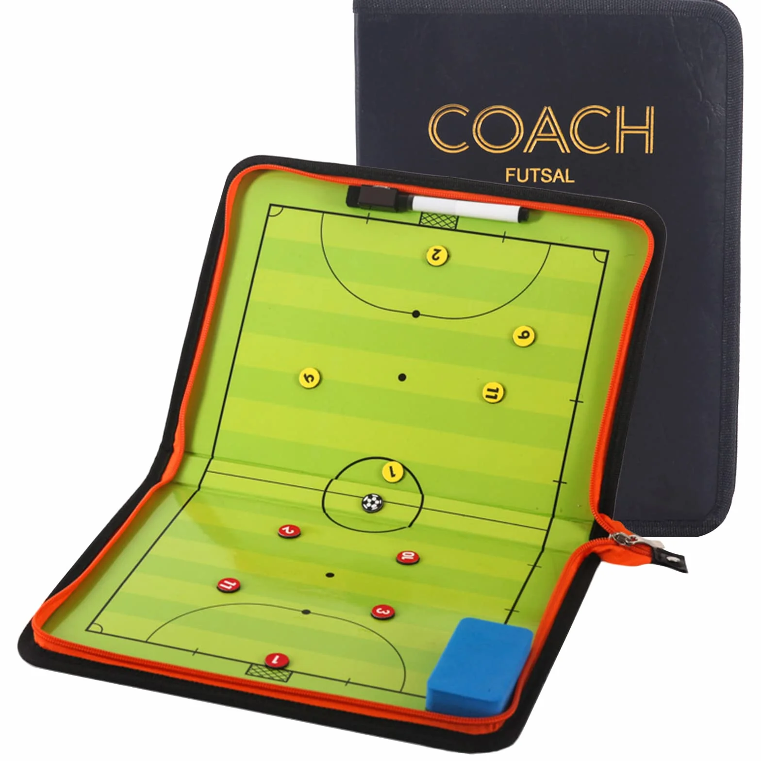 Pizarra Futbol Entrenador Magnética Plegable Táctica con Lapiceros Borrador