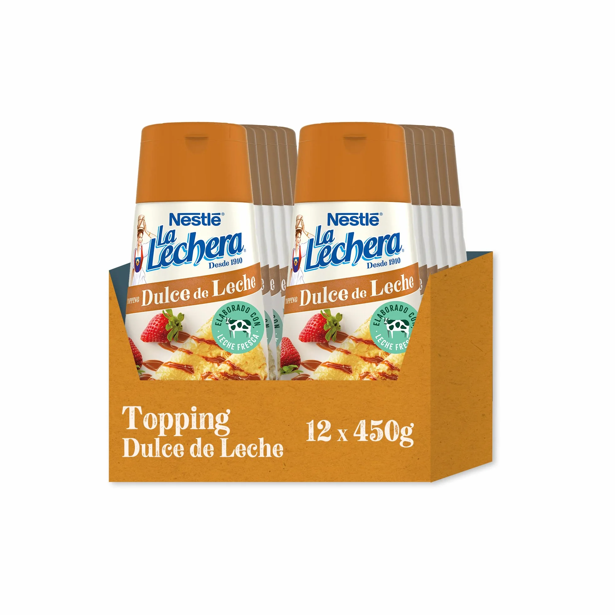 Nestlé La Lechera Dulce de Leche Leche Condensada Botella Sirve Fácil 12 x 450 g