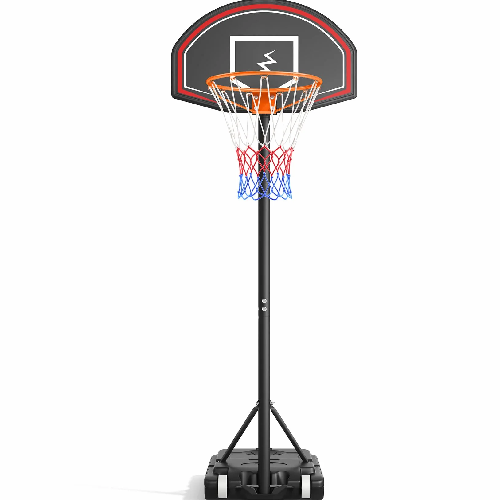 YOLEO Canasta de Baloncesto Exterior Ajustable 110-210 cm Móvil con Ruedas