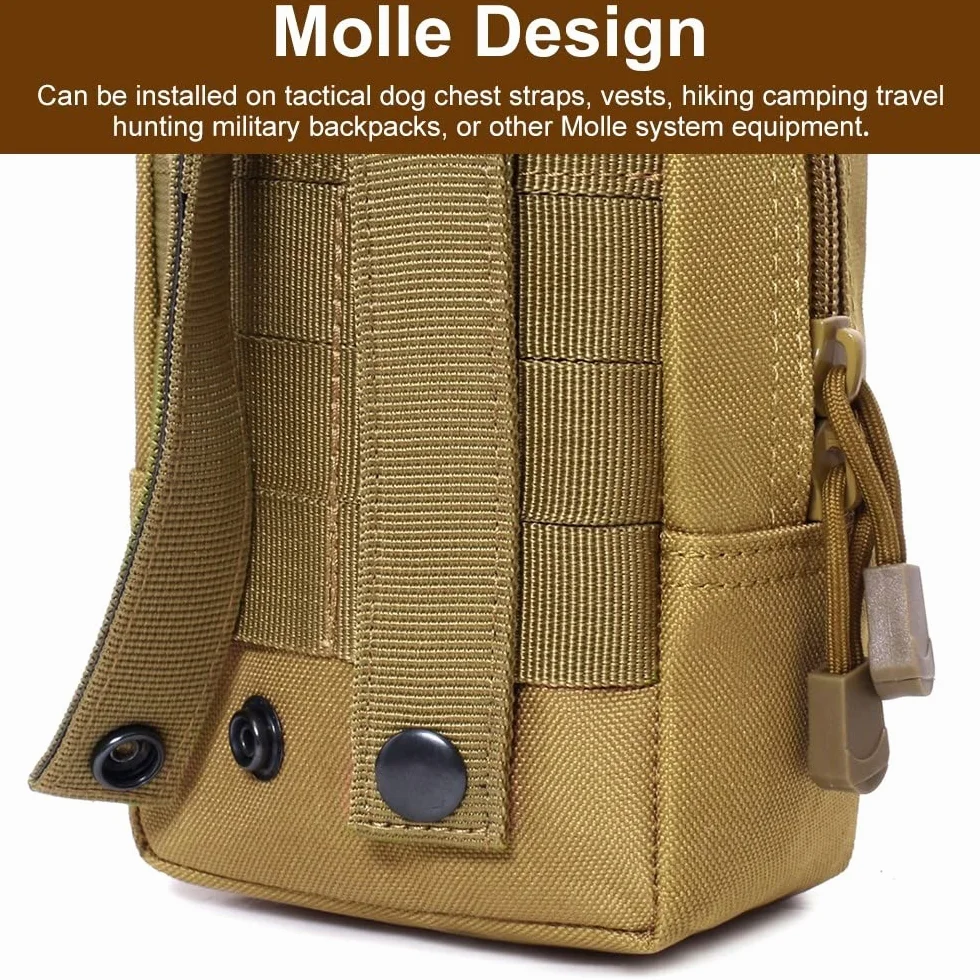 Bolsa táctica lateral para perro, nailon 1000D Molle, arnés táctico