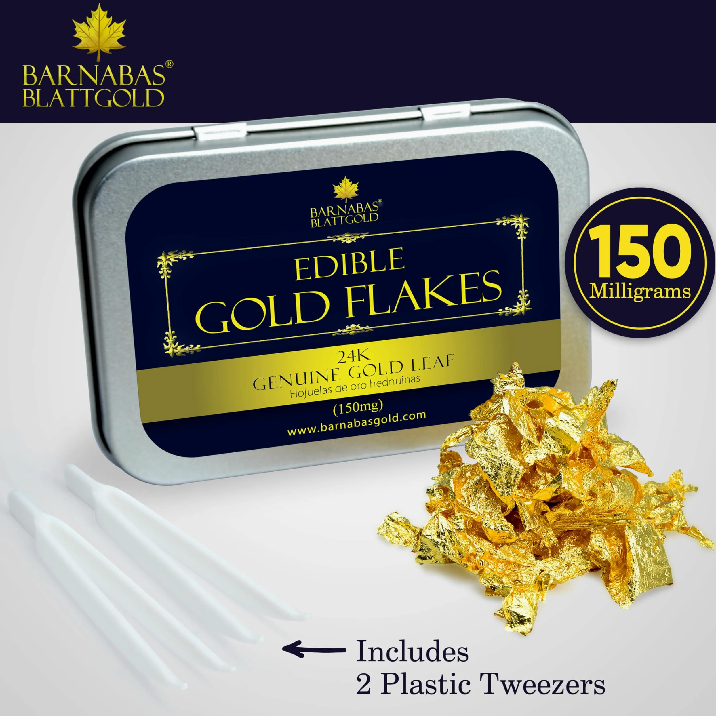 Comestible 23.75 K auténtica dorado hojas (Flake) (150MG/tarro)