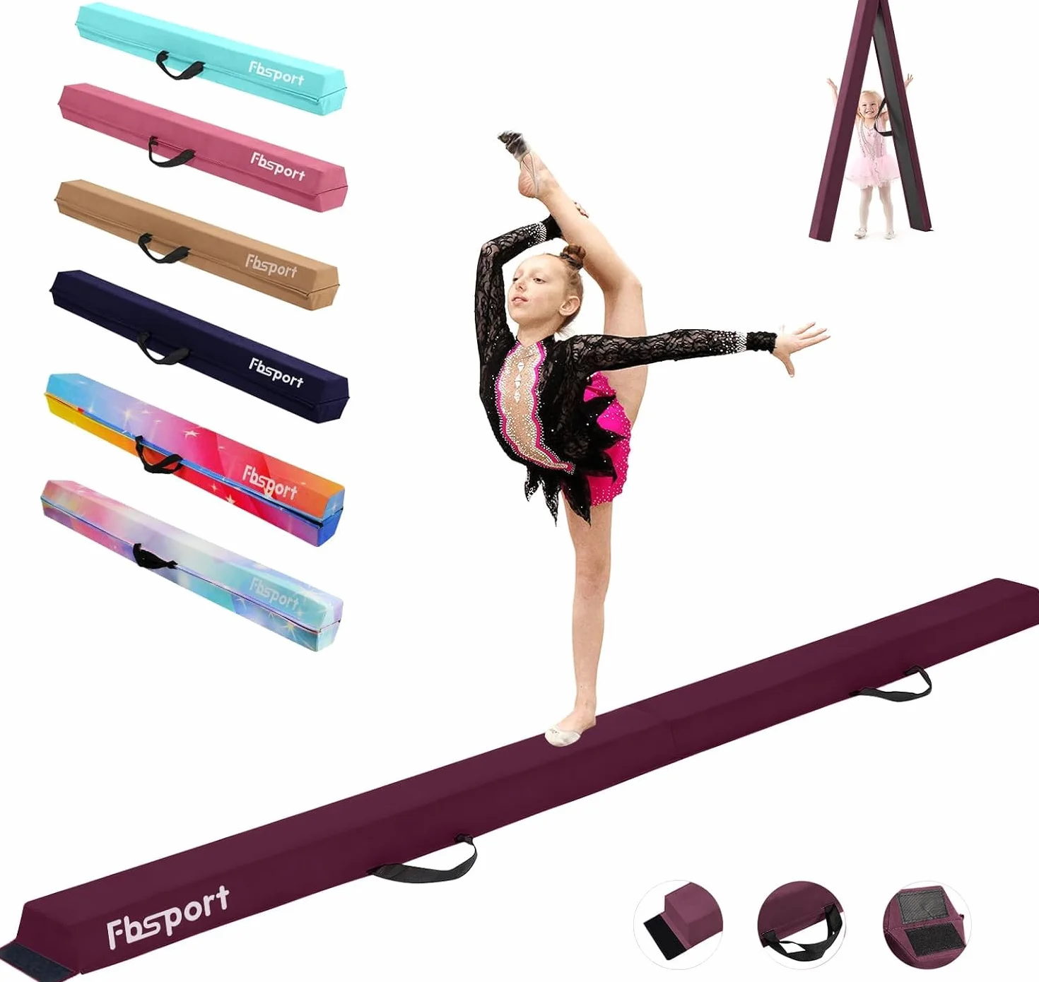 FBSPORT Barra de Equilibrio Plegable 270cm Viga de Gimnasia