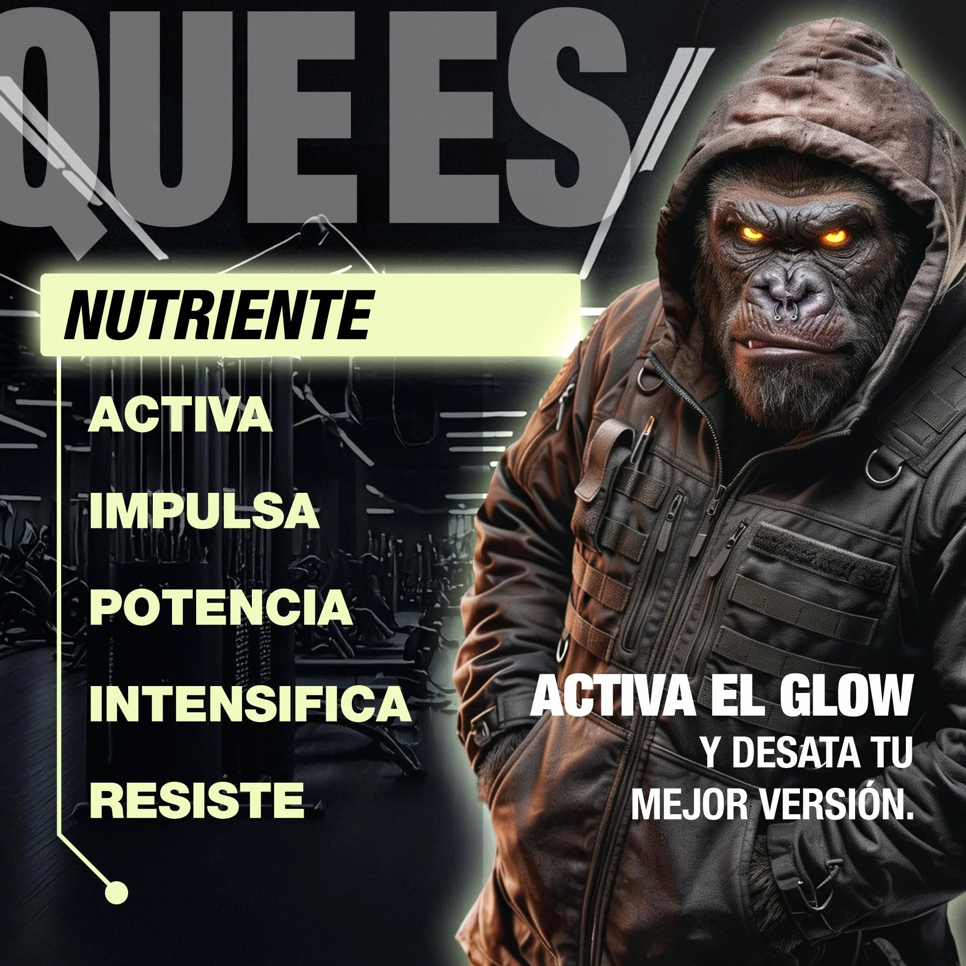 Pre Workout Moonstruck Glow Zoomad Labs 494g – Preentreno Premium para Gimnasio con Cafeína, Óxido Nítrico, Pump Extremo y Fuerza – Bote 3D Gorila Glow que Brilla - Fizzy Peachy