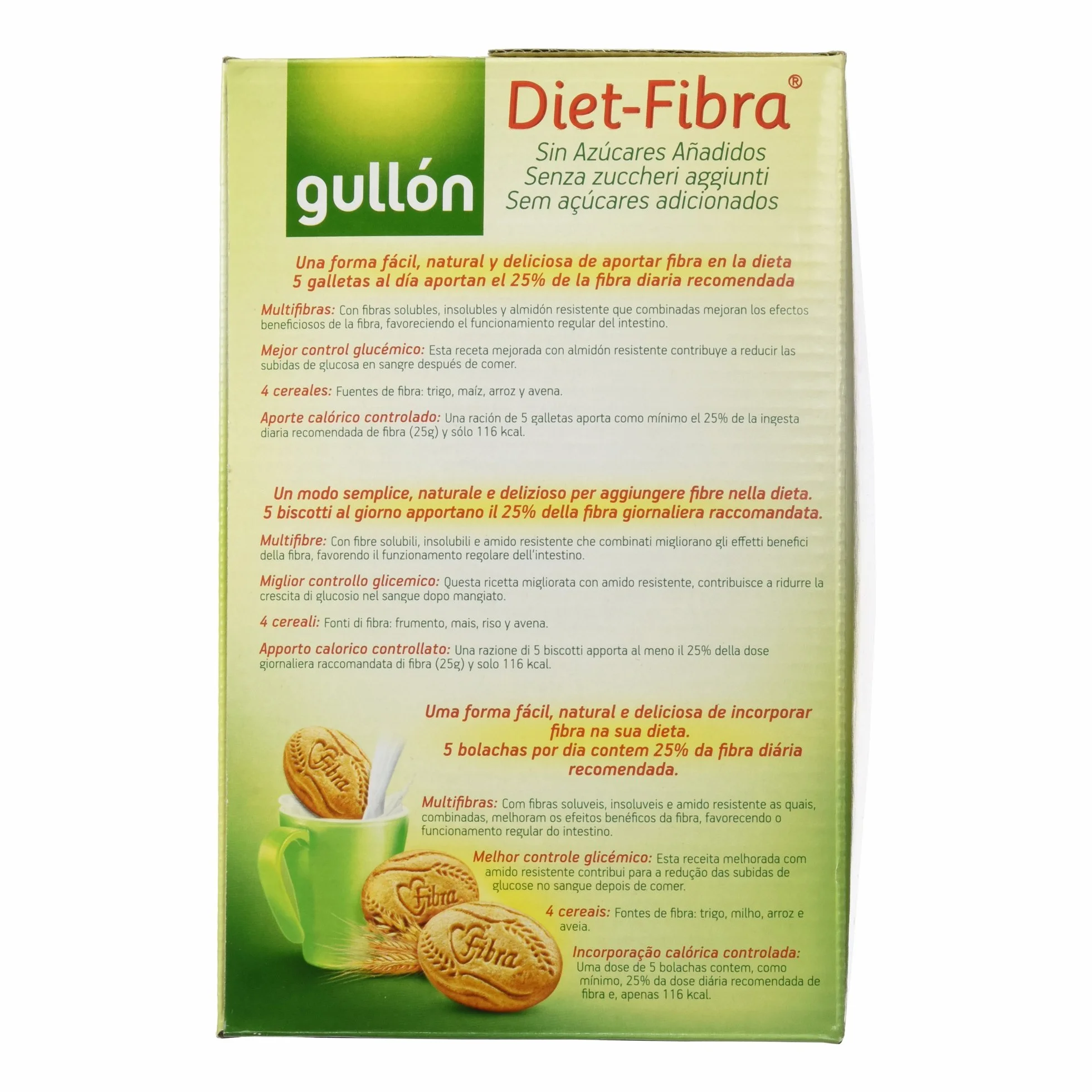 Gullón Galleta Fibra sin Azúcar, 450g