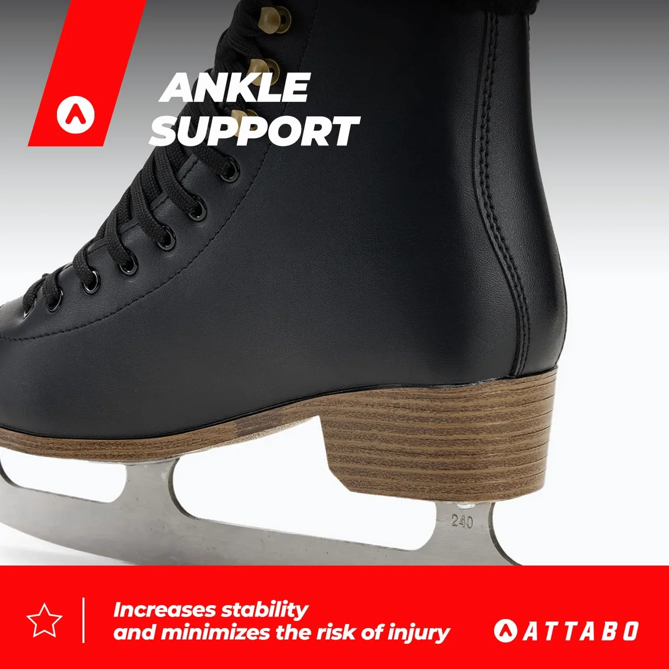 Patines de Hielo Artísticos para Niños Isla 31-36 EU Cuchilla de Acero Inoxidable Negro|Rosa