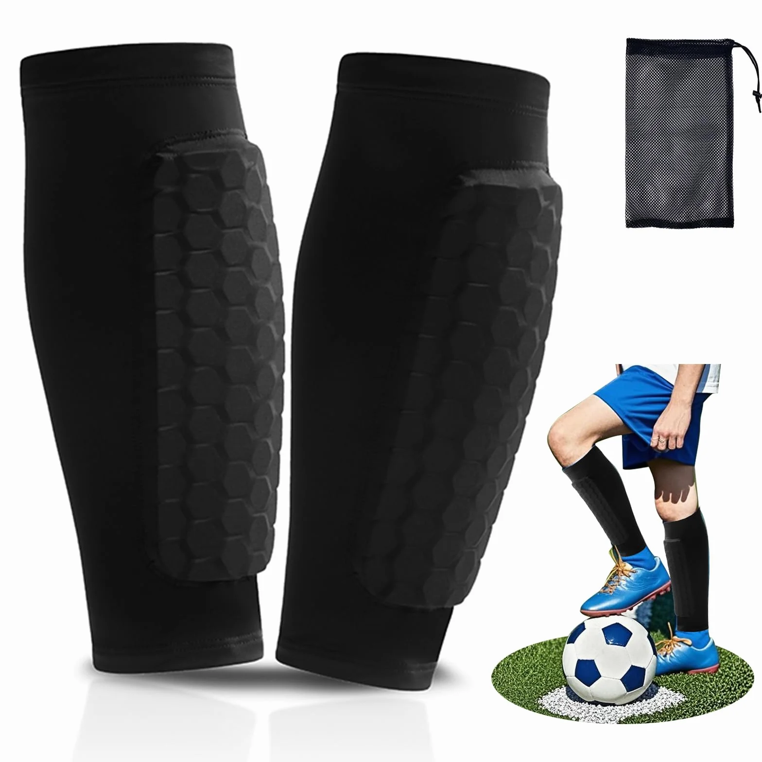 Espinilleras Fútbol Niño Transpirables Antideslizantes Ergonómicas Protección Total