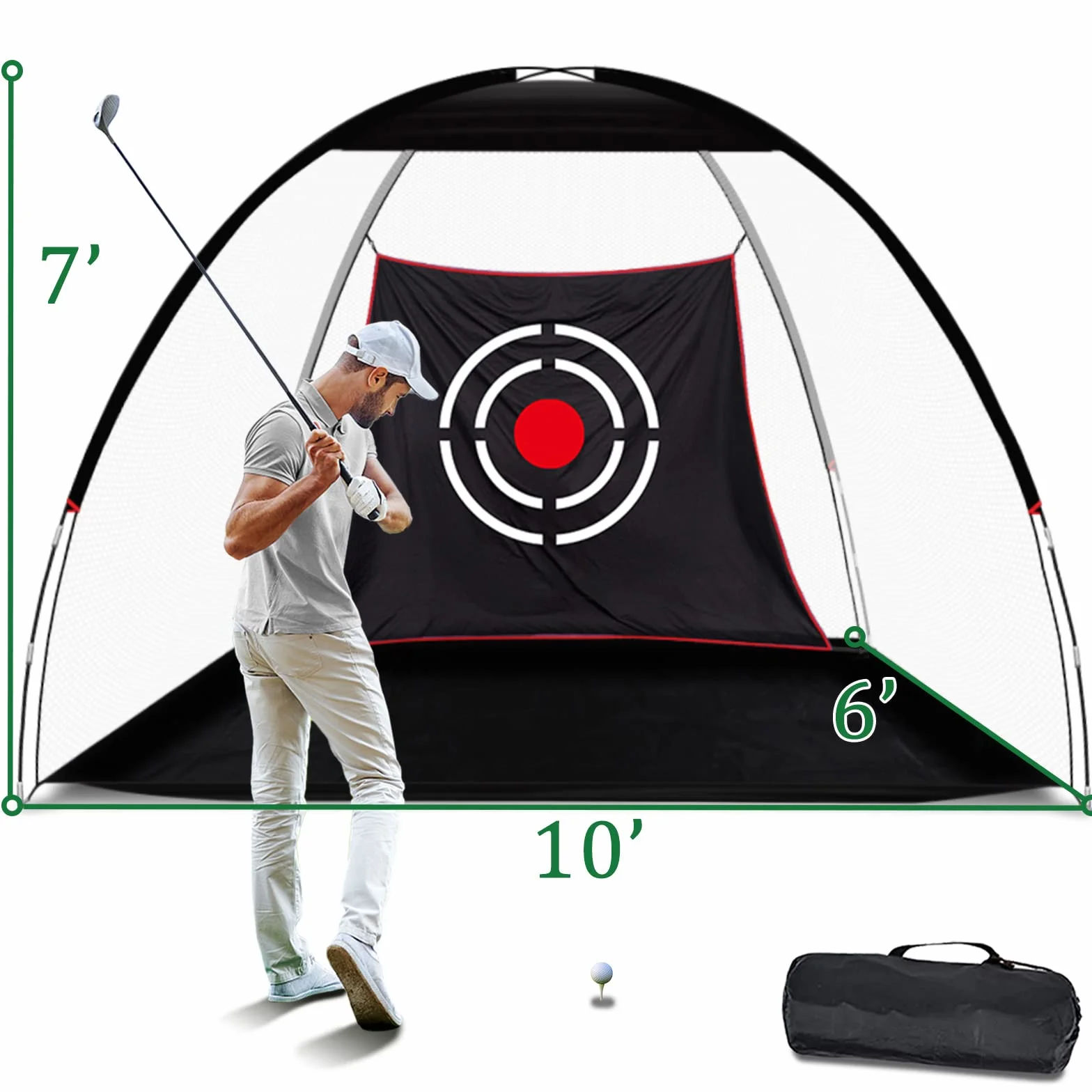Red de práctica de golf resistente para conducción en patio trasero e interiores