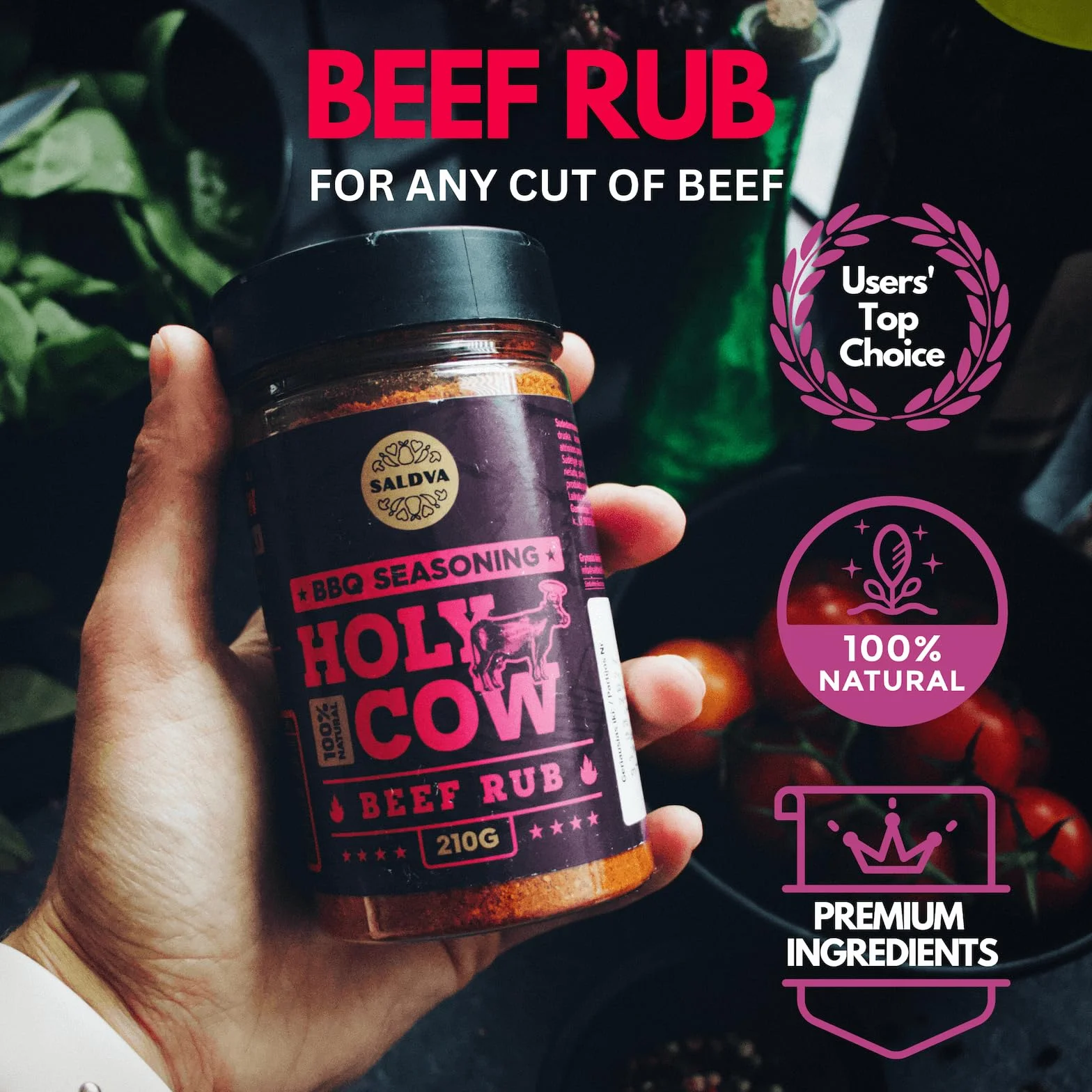 Meat Lovers BBQ Rub Gift Set - Holy Cow, Angel's Wings, Smoky Pig, Sweet Texas, Steak King & Adam's Ribs BBQ Rubs Pack of 6