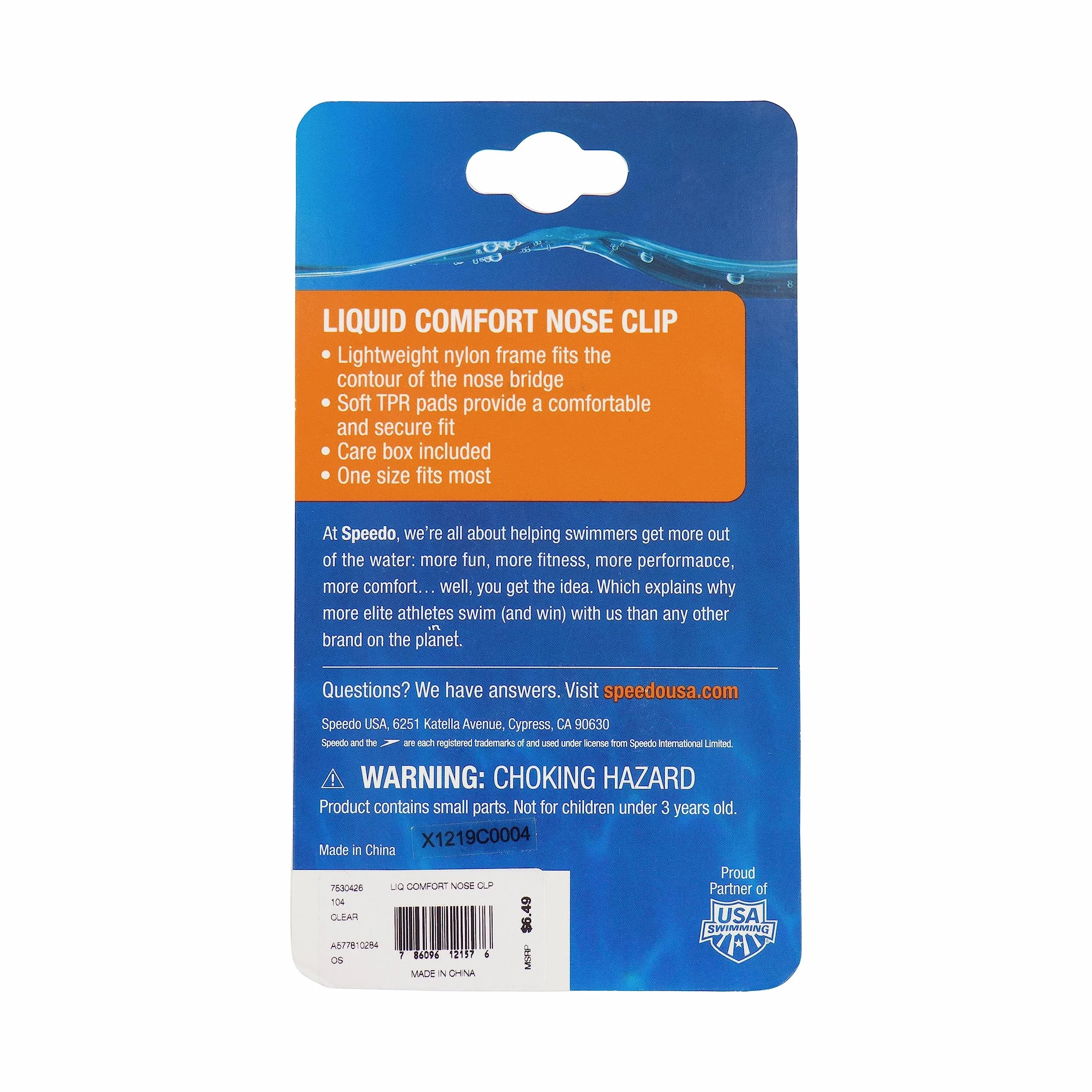 Speedo Nose Clip for Swimming Waterproof Reusable Training