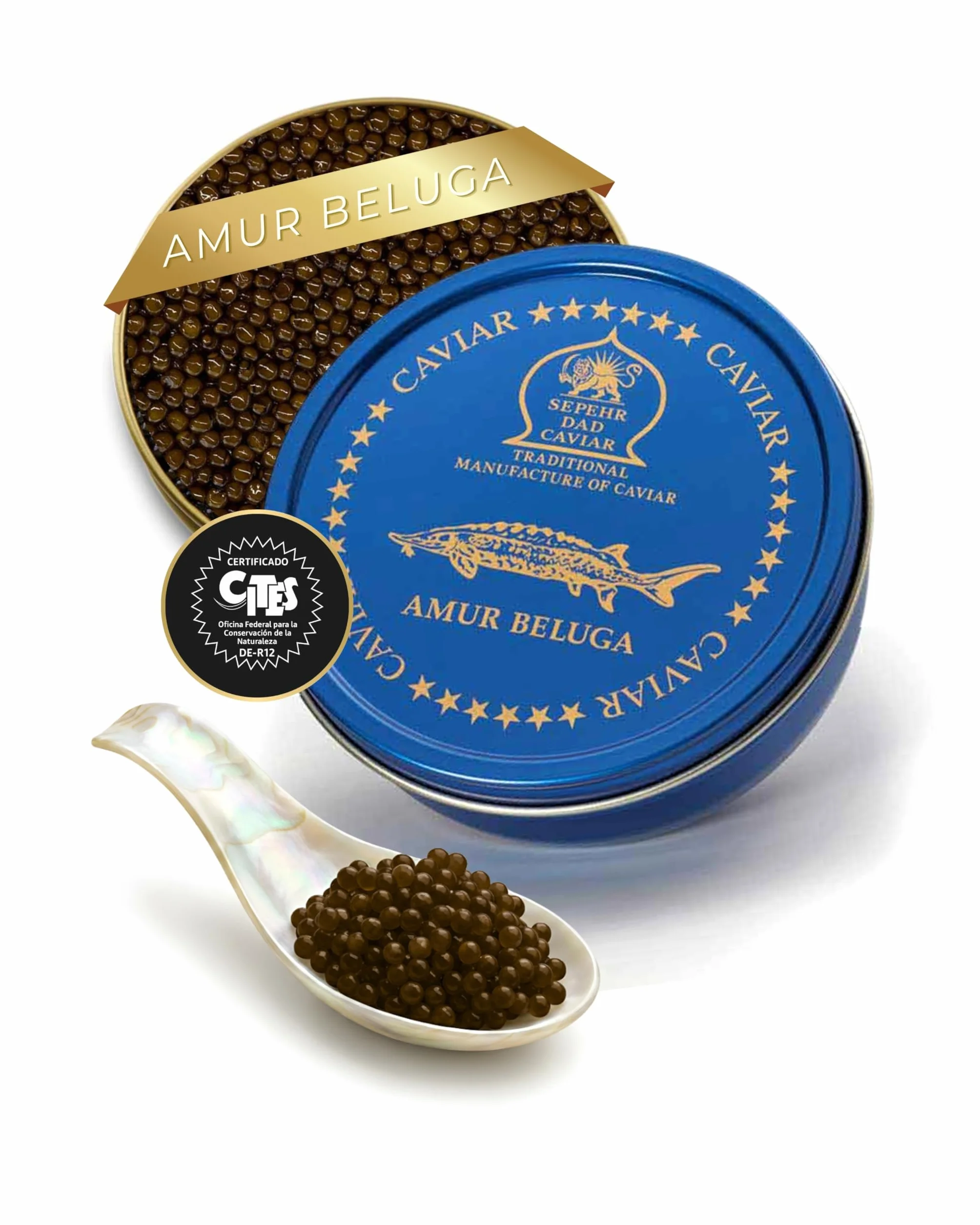 Sepehr Dad Caviar Beluga de l'Amour | Huevas de pescado clase A | cría NC | 30 gramos
