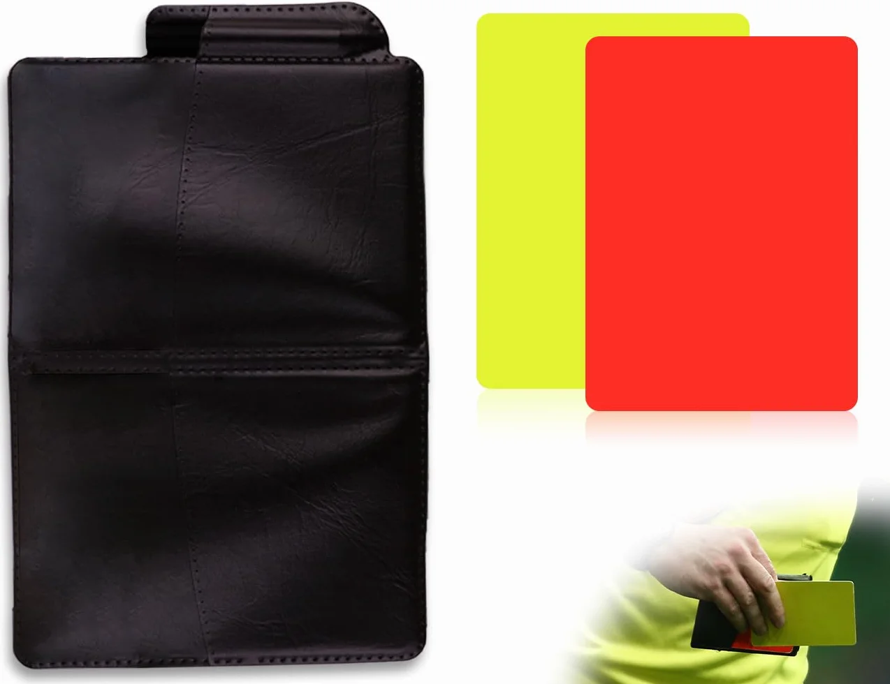 Juego de Tarjetas de Árbitro de Fútbol Rojas y Amarillas PVC con Accesorios