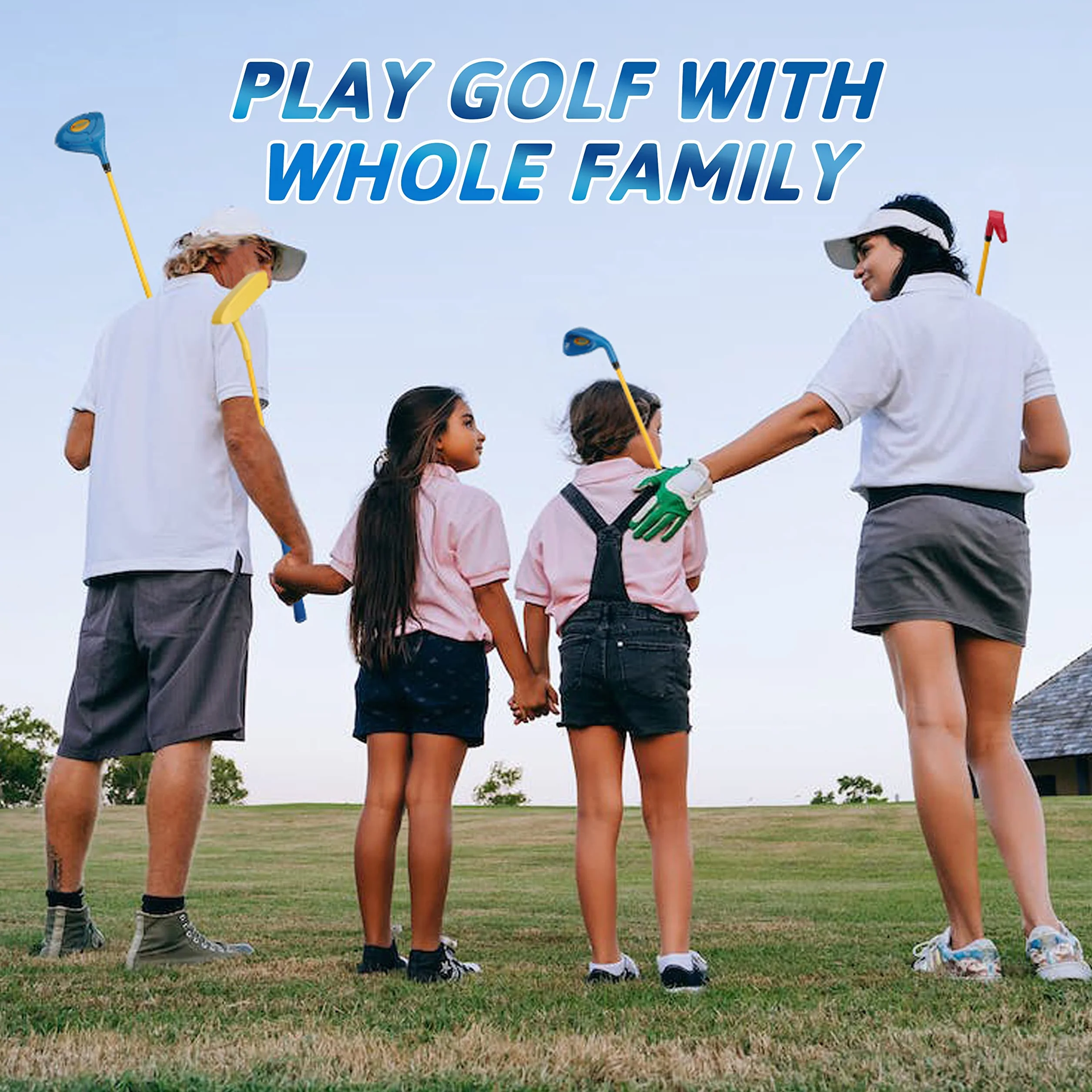 PGM Juego de palos de golf para niños 3 piezas madera hierro putter entrenamiento