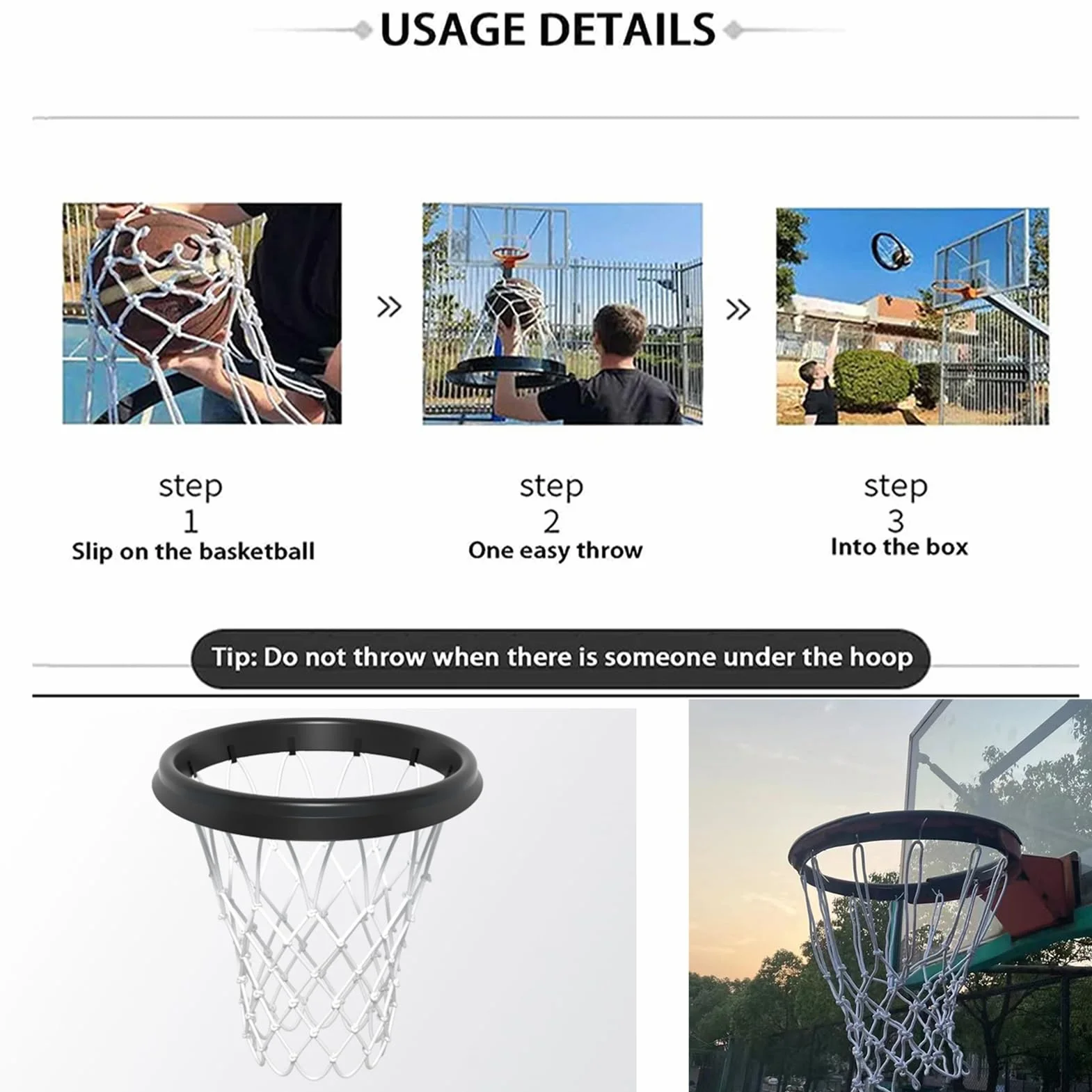 Red de baloncesto portátil de TPU para exteriores - Canasta de baloncesto de repuesto