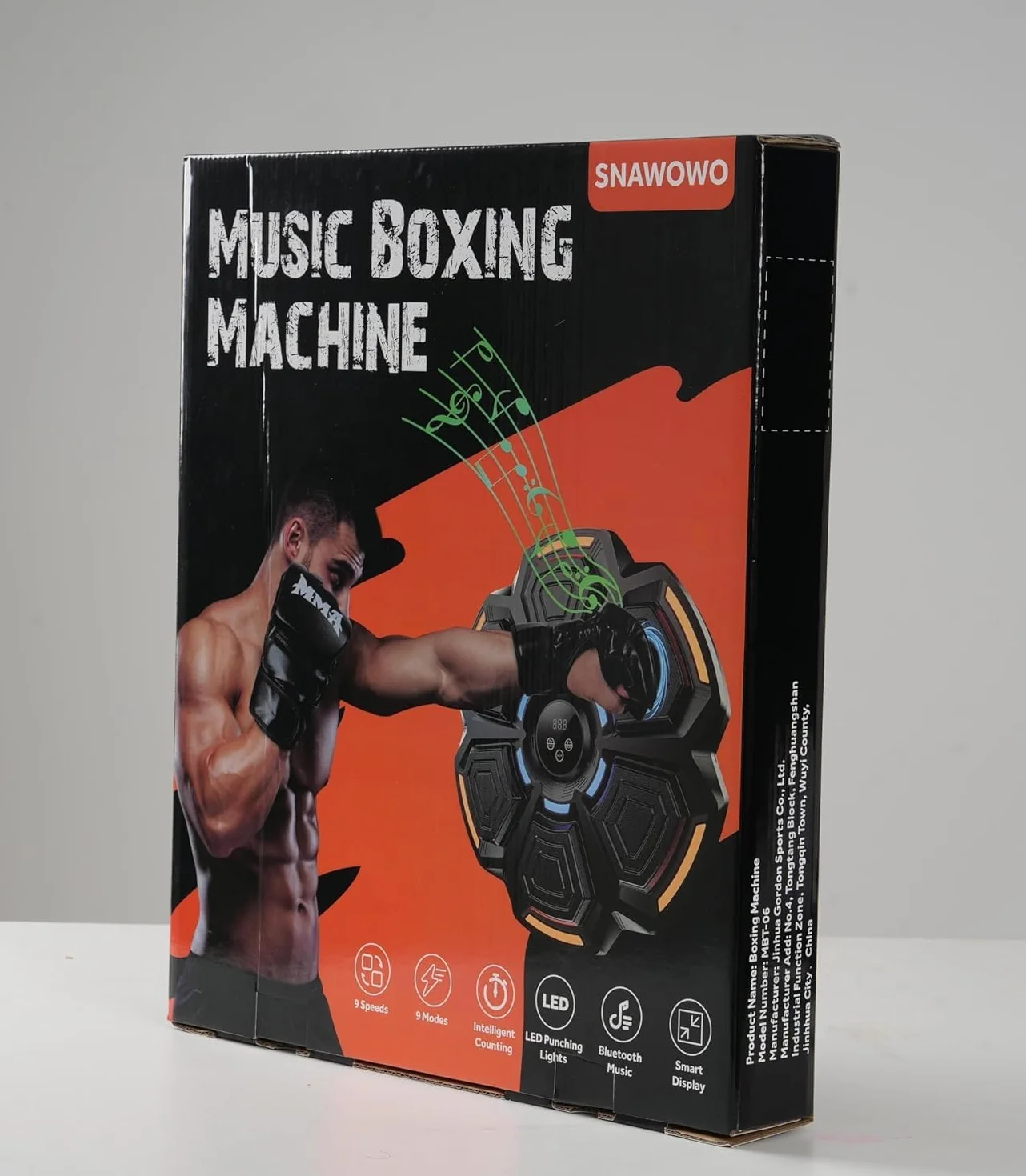 Maquina Boxeo Musical Pared 9 Modos 9 Velocidad Music Boxing Machine Adulto con Guantes Bluetooth Recuento Inteligente
