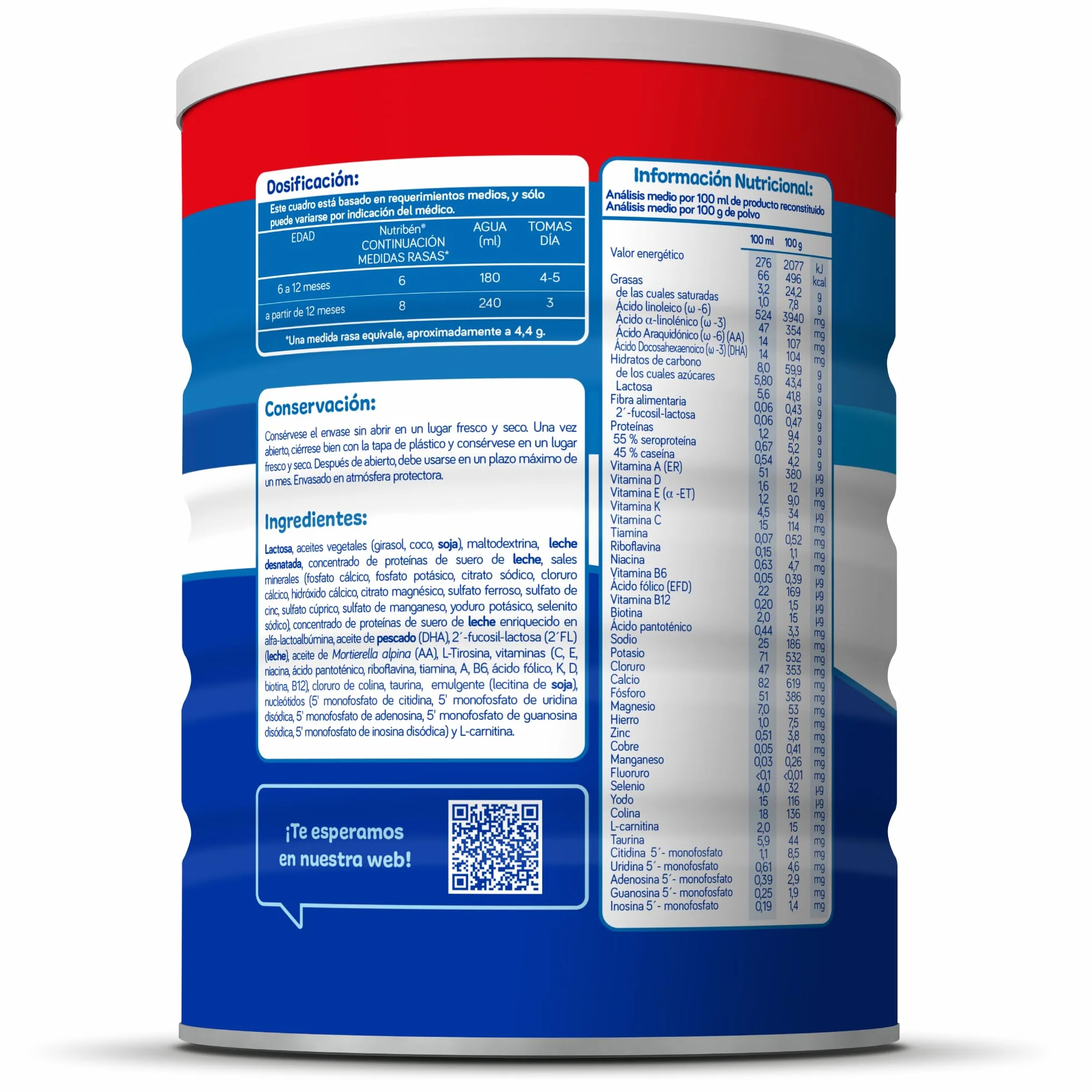 Nutribén Continuación Pro Alfa 2 Leche en Polvo Bebé Fórmula 6 Meses sin Aceite de Palma DHA OLM 3x1kg