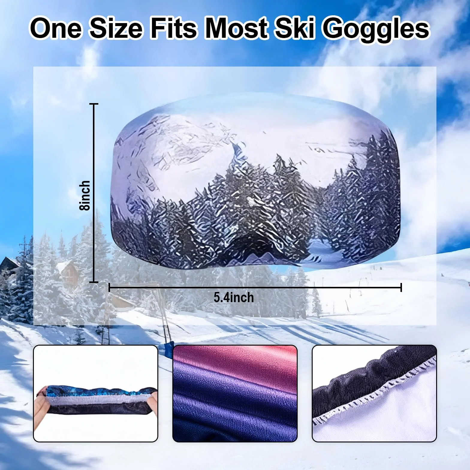 Funda Protectora para Gafas de Esquí de Microfibra Antirayaduras 2 Piezas