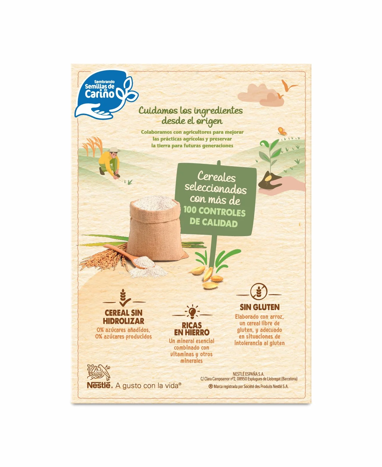 Nestlé 0% 0% Crema De Arroz Y Sin Gluten, A Partir De Los 6 Meses, 450 G