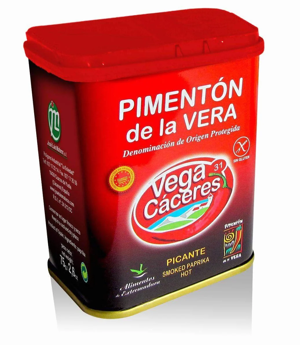 PIMENTON AHUMADO DE LA VERA CON DENOMINACIÓN DE ORIGEN PROTEGIDA. 3 LATAS DE 75 G DULCE Y UNA LATA DE 75 G PICANTE