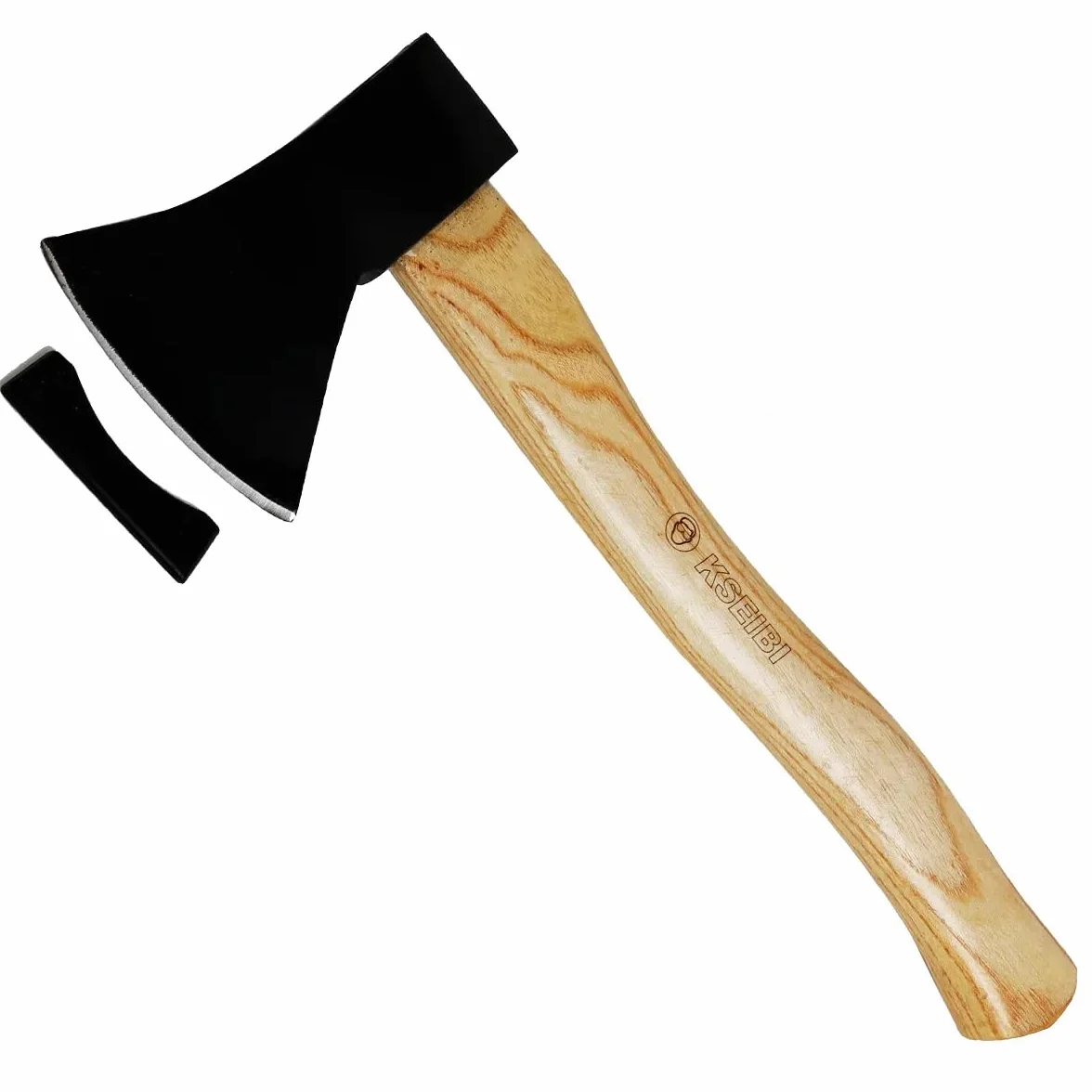 Hacha Pequeña de 600 g con Mango de Madera, Cabeza de Acero al Carbono, Longitud 36 cm
