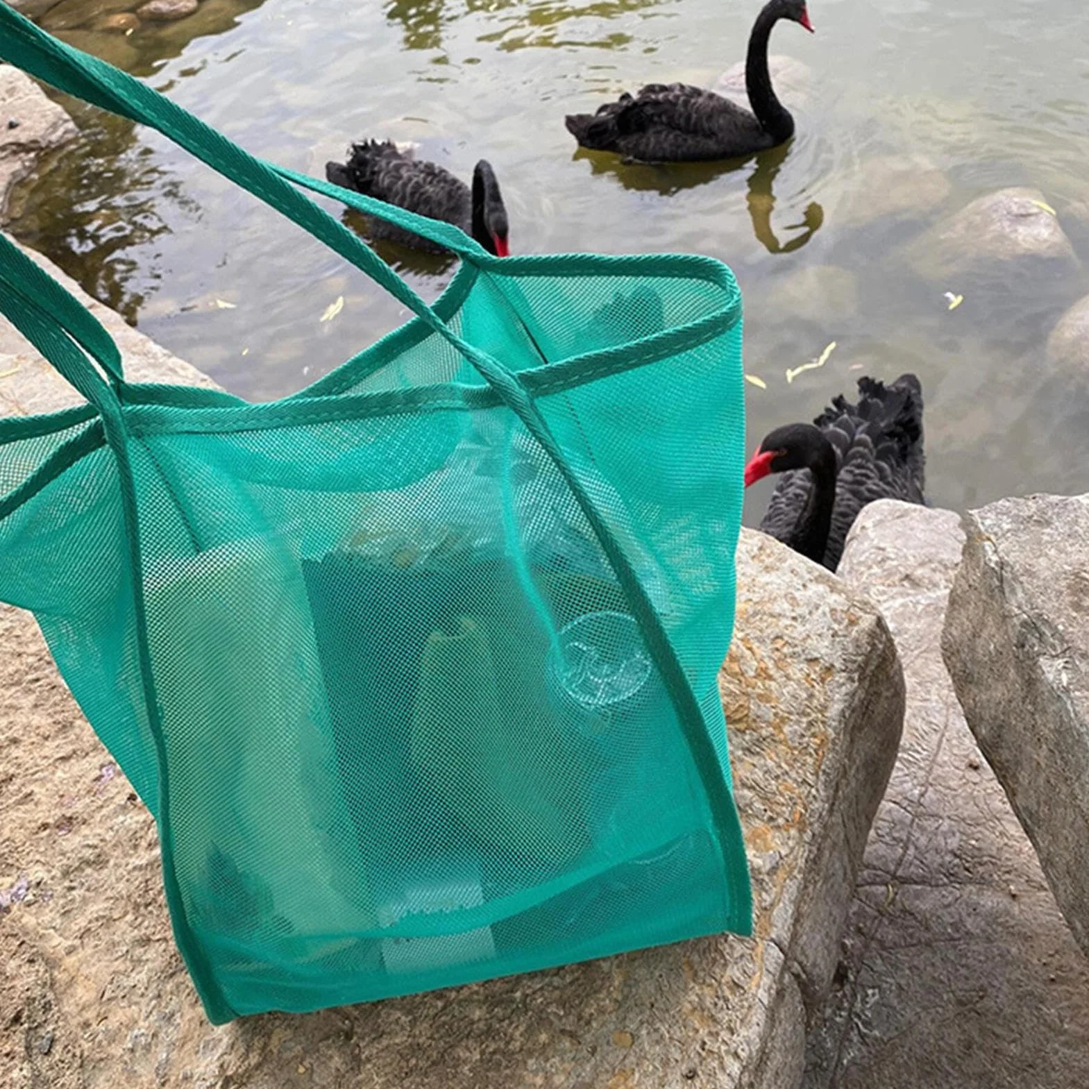 Bolsa de Playa Ligera Plegable - Malla Transpirable para Natación y Viajes
