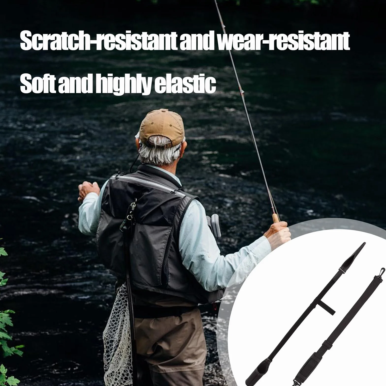 Magic Baits Protector de Caña de Pesca Ajustable en Neopreno Negro 1 Par
