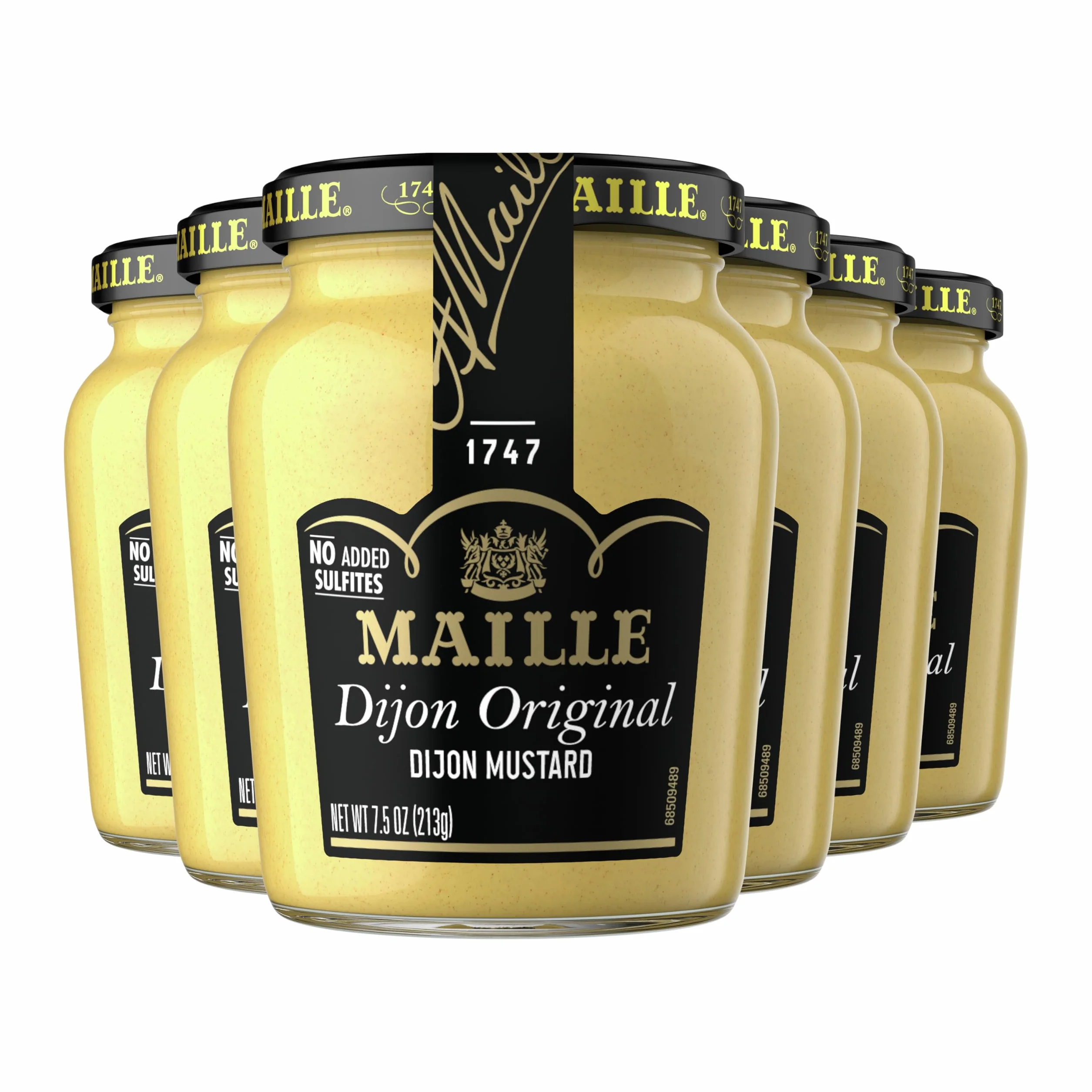 Maille Mostaza, Dijon Originale sin sulfitos añadidos, 7.5 onzas, 6 unidades (el embalaje puede variar)