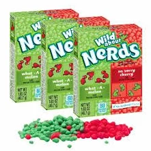 Wonka Nerds Wild Cherry & Watermelon - Cereza & Sandía - 46.7gr - Pack de 3!