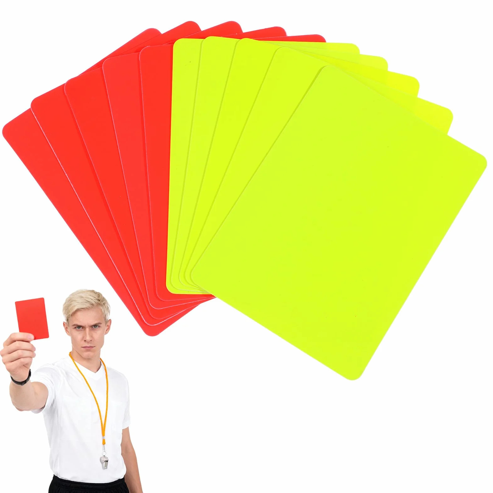 Cobee 10 tarjetas de árbitro rojas y amarillas para fútbol