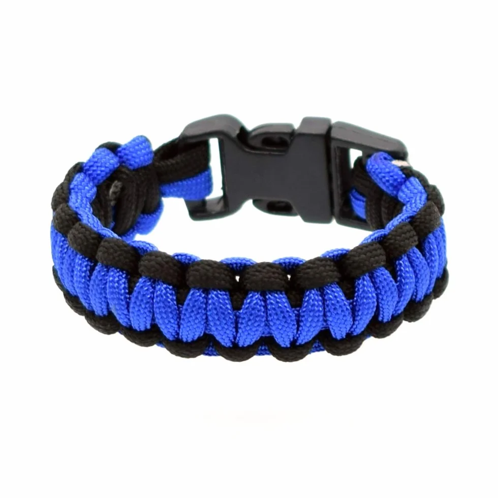 Pulsera de paracord supervivencia azul paracaidas