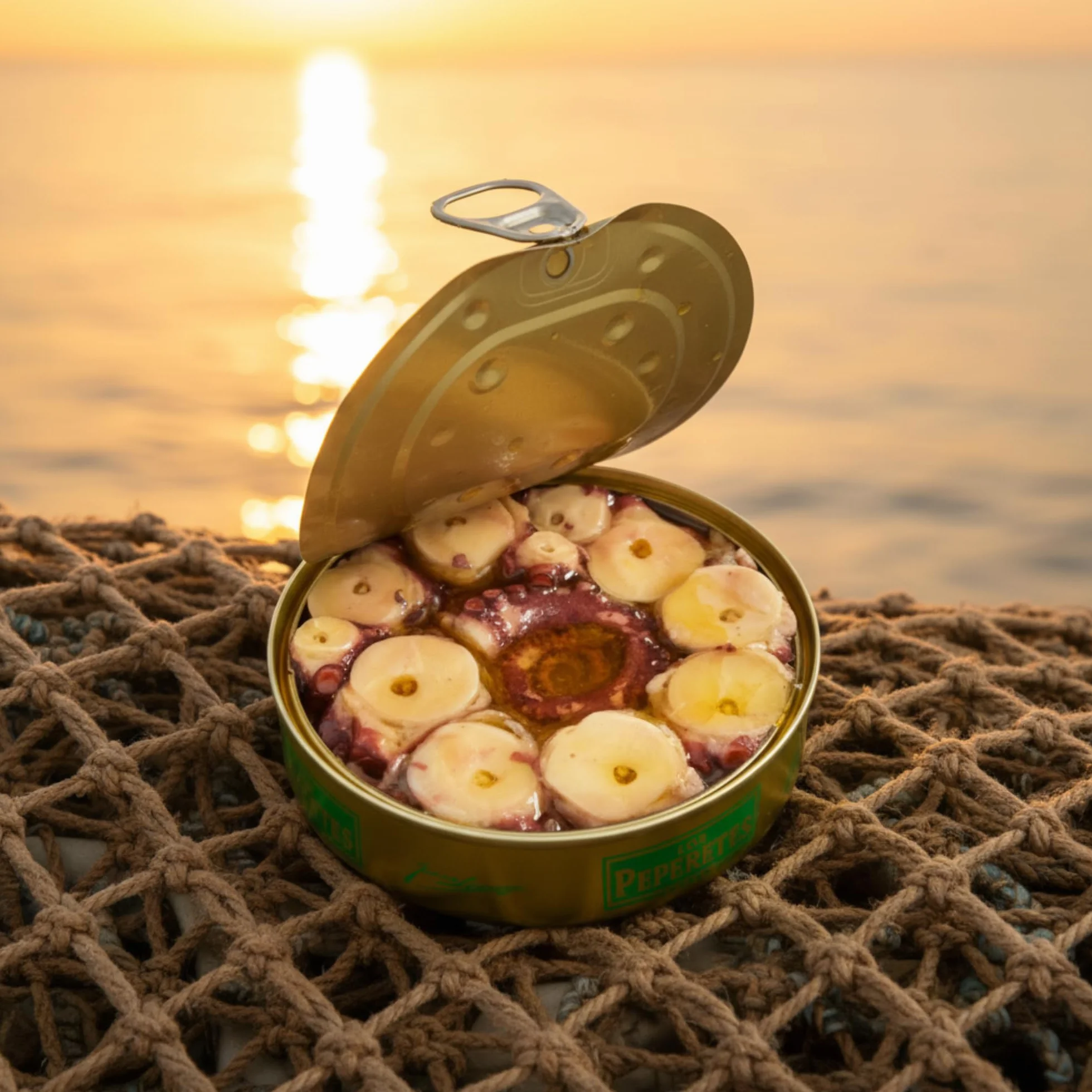 LOS PEPERETES Pulpo en Aceite de Oliva 120 g | Marisco Gallego Gourmet | Conserva Artesanal con Aceite de Oliva Virgen Extra | Pulpo del Atlántico | Sabor Tradicional de Galicia
