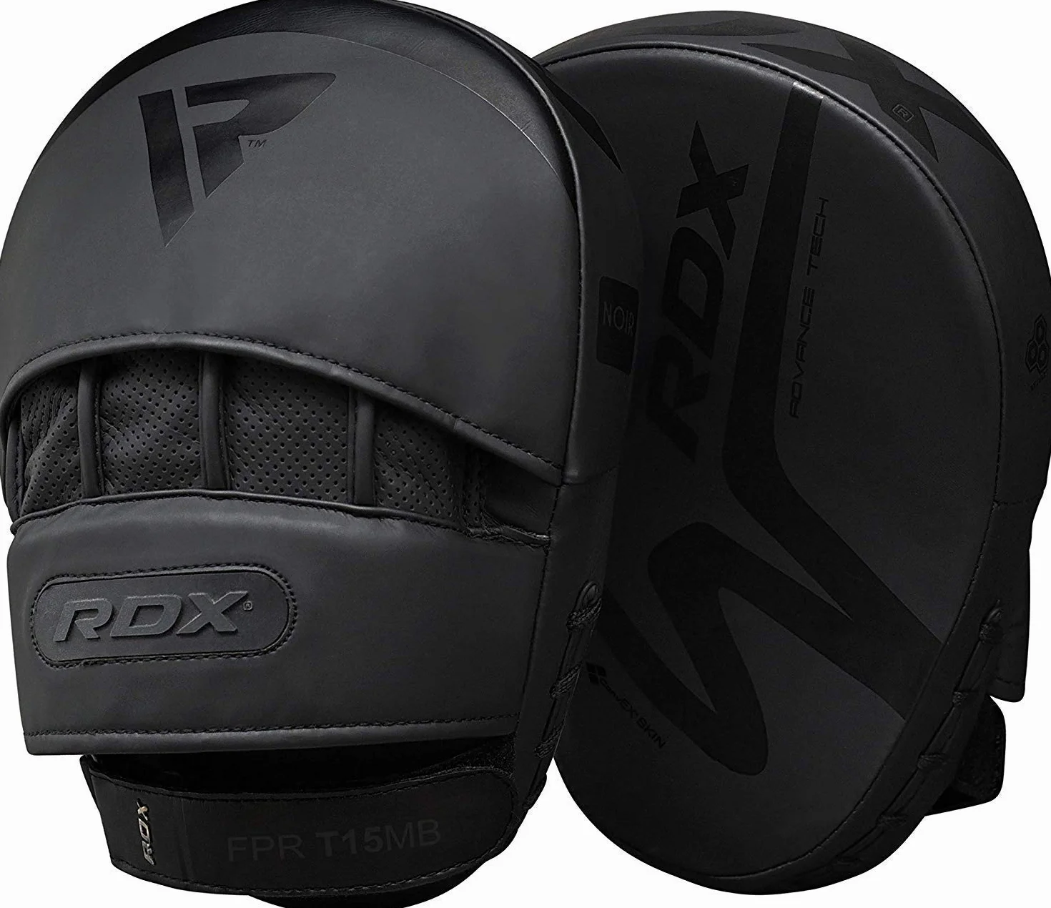 RDX Guantes de Boxeo para Enfoque, Almohadilla de Mano Curvada de Piel con Correa Ajustable