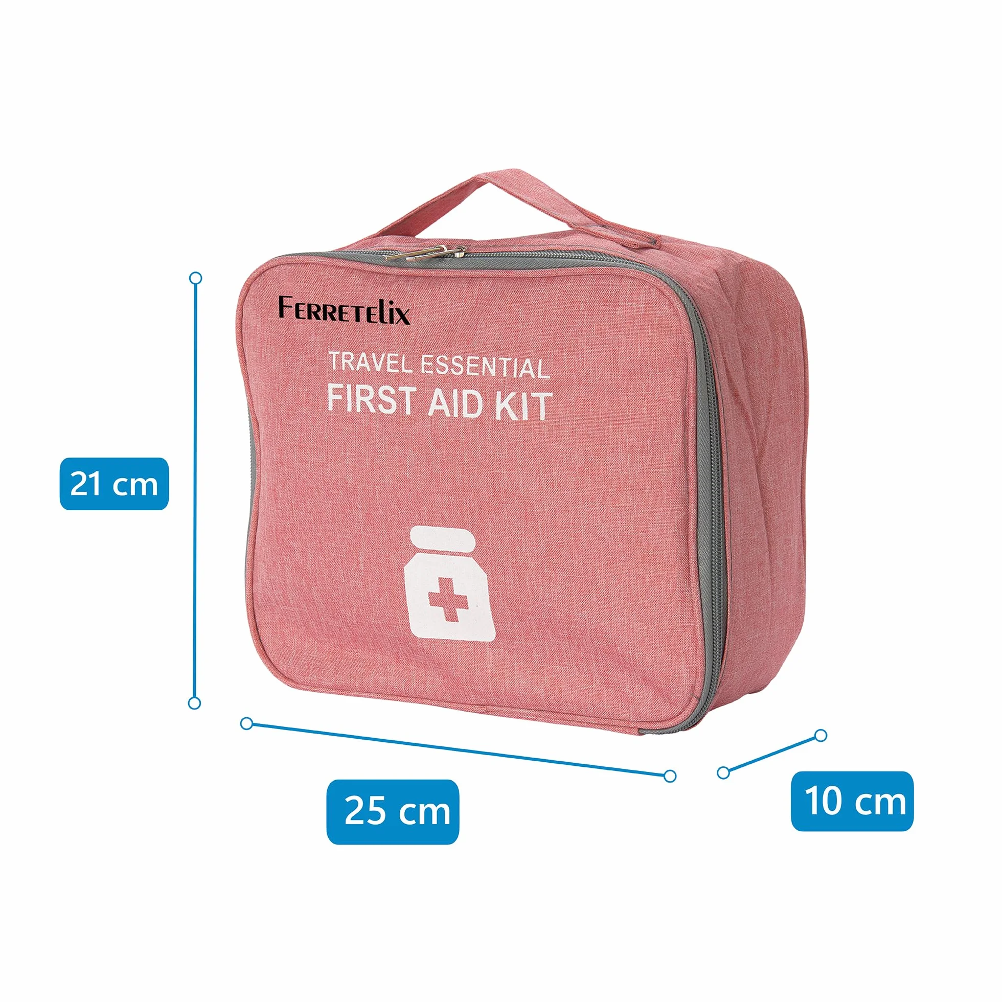 Farma Care Botiquín Burdeos Neceser Primeros Auxilios 25x22x12 cm Completo Emergencia Viaje Acampada Coche Supervivencia