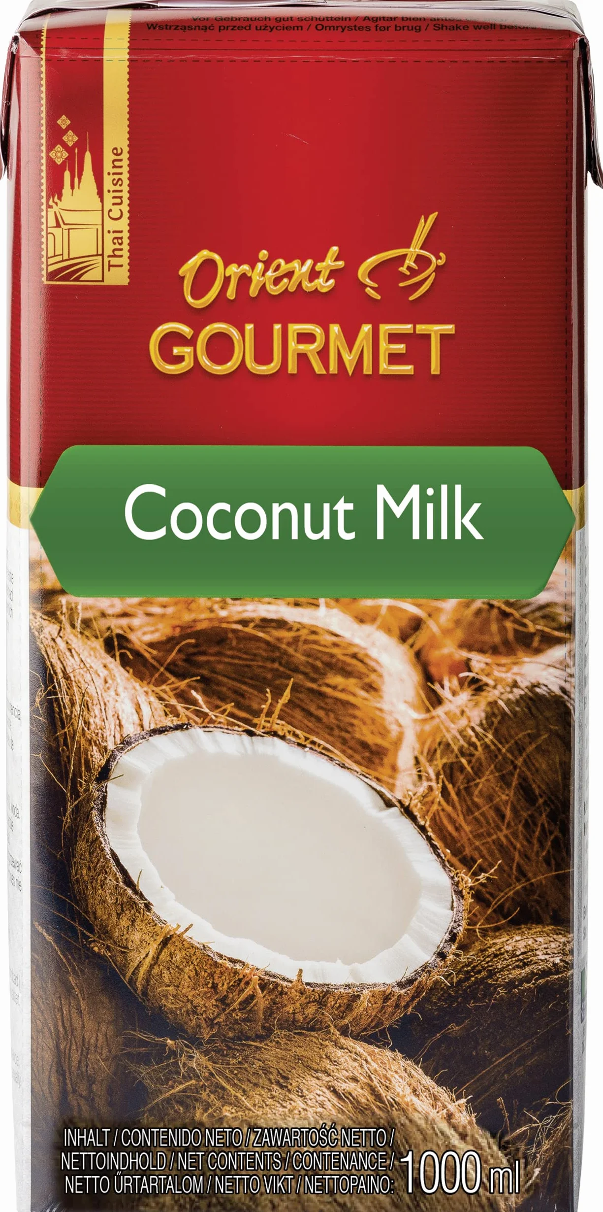 Orient Gourmet Leche de Coco, Contenido de Grasa 17-19% - 12 Tetra Packs