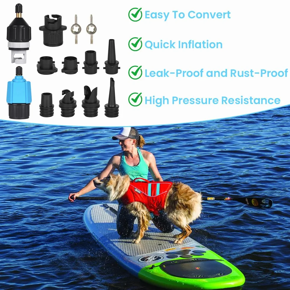 OFFCUP Adaptador de Válvula para Canoa, Bomba de Aire Sup Convertidor, Accesorios para Paddle Board Kayak Bote Inflable