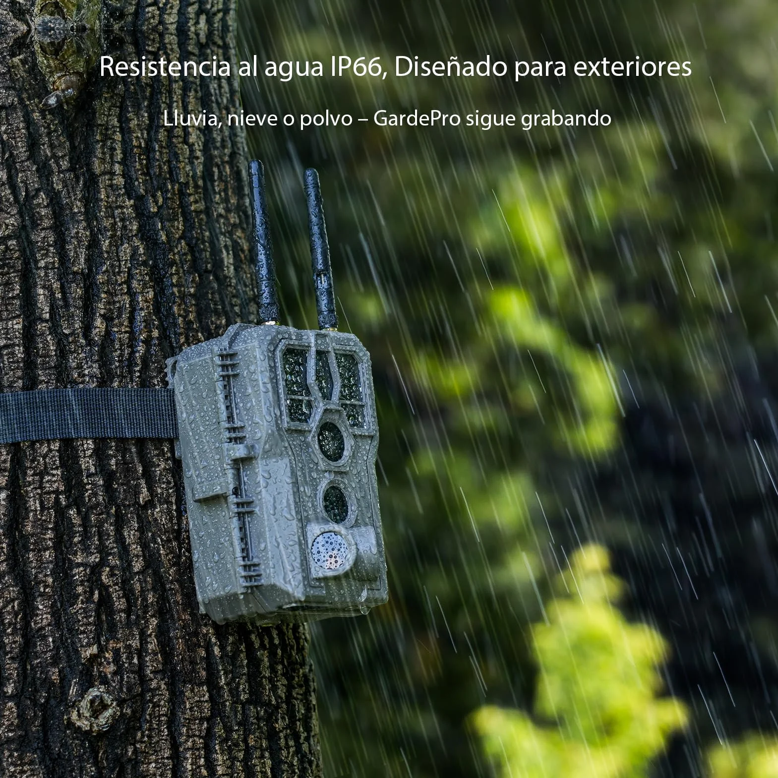 GardePro E8 2.0 Cámara de Caza WiFi Doble Antena 64MP 4K H.264 Visión Nocturna 30m IP66
