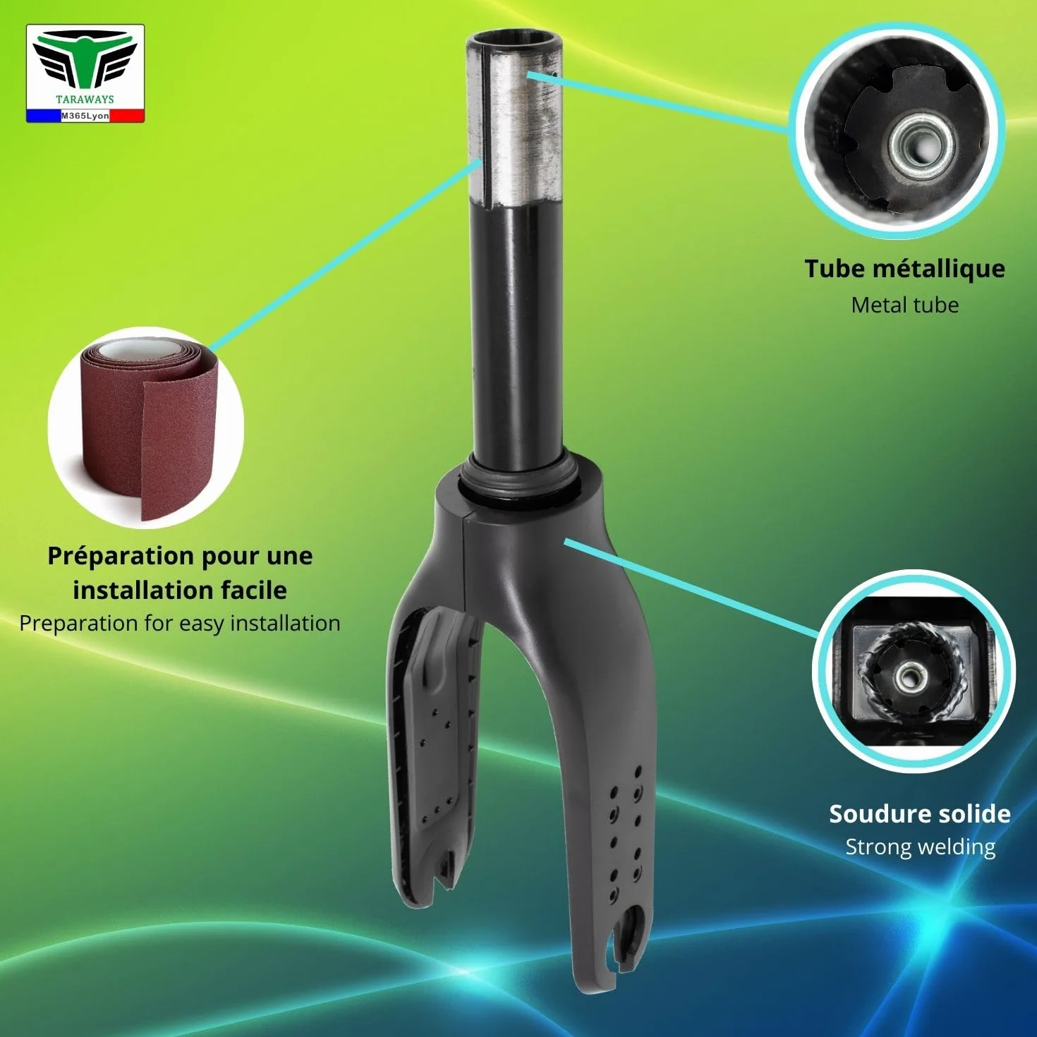 Xiaomi M365 M365 Pro Pro2 Essential 1S Horquilla delantera negra