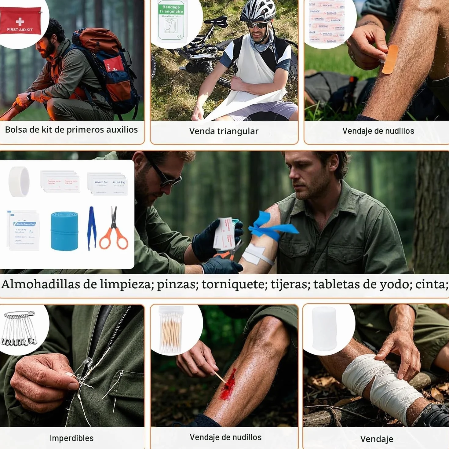 Kit de Supervivencia de Emergencia al Aire Libre, Equipo para Camping y Senderismo