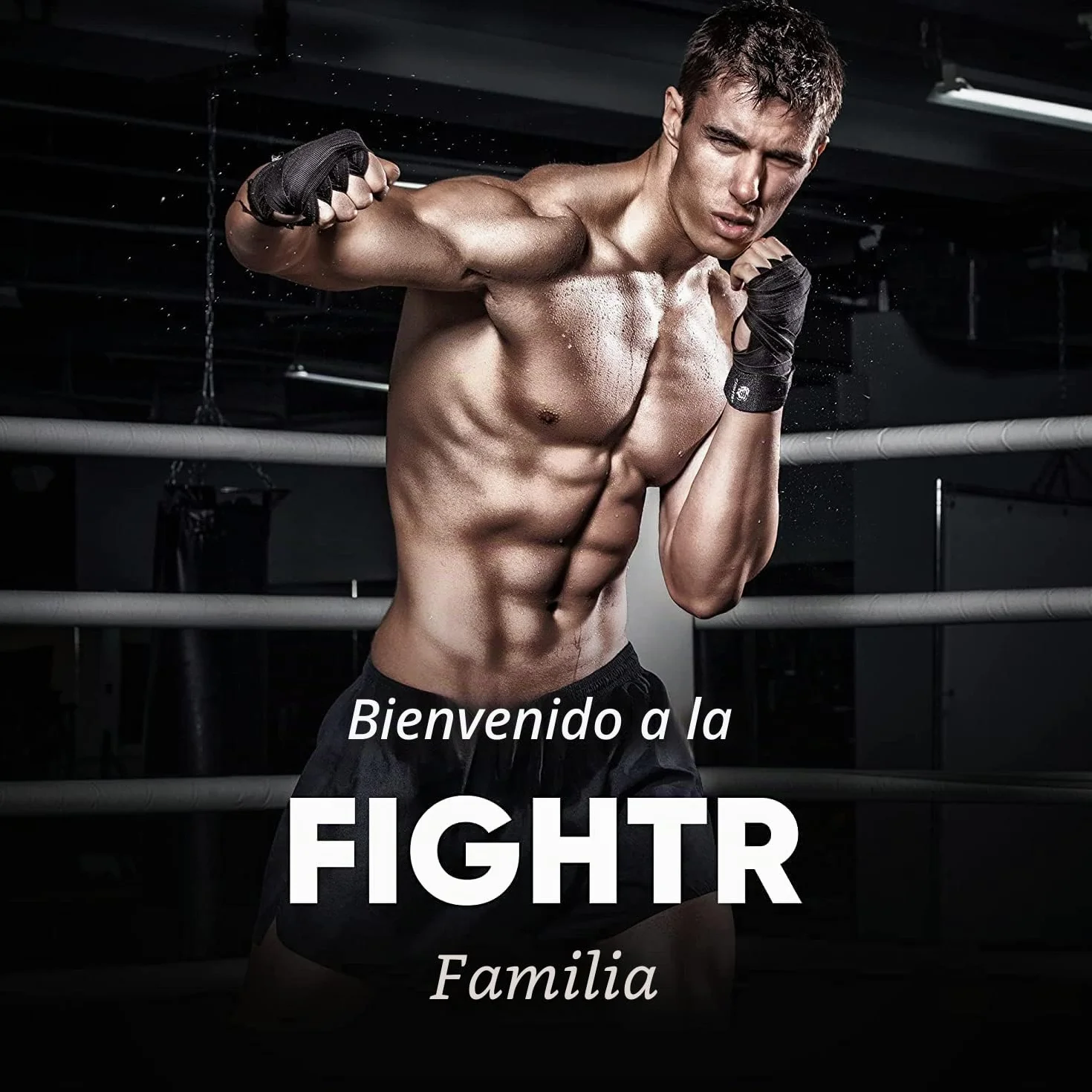 FIGHTR® Premium Cinta de Boxeo 4m Medio elásticos con Lazo para el Pulgar para Boxeo MMA Muay Thai