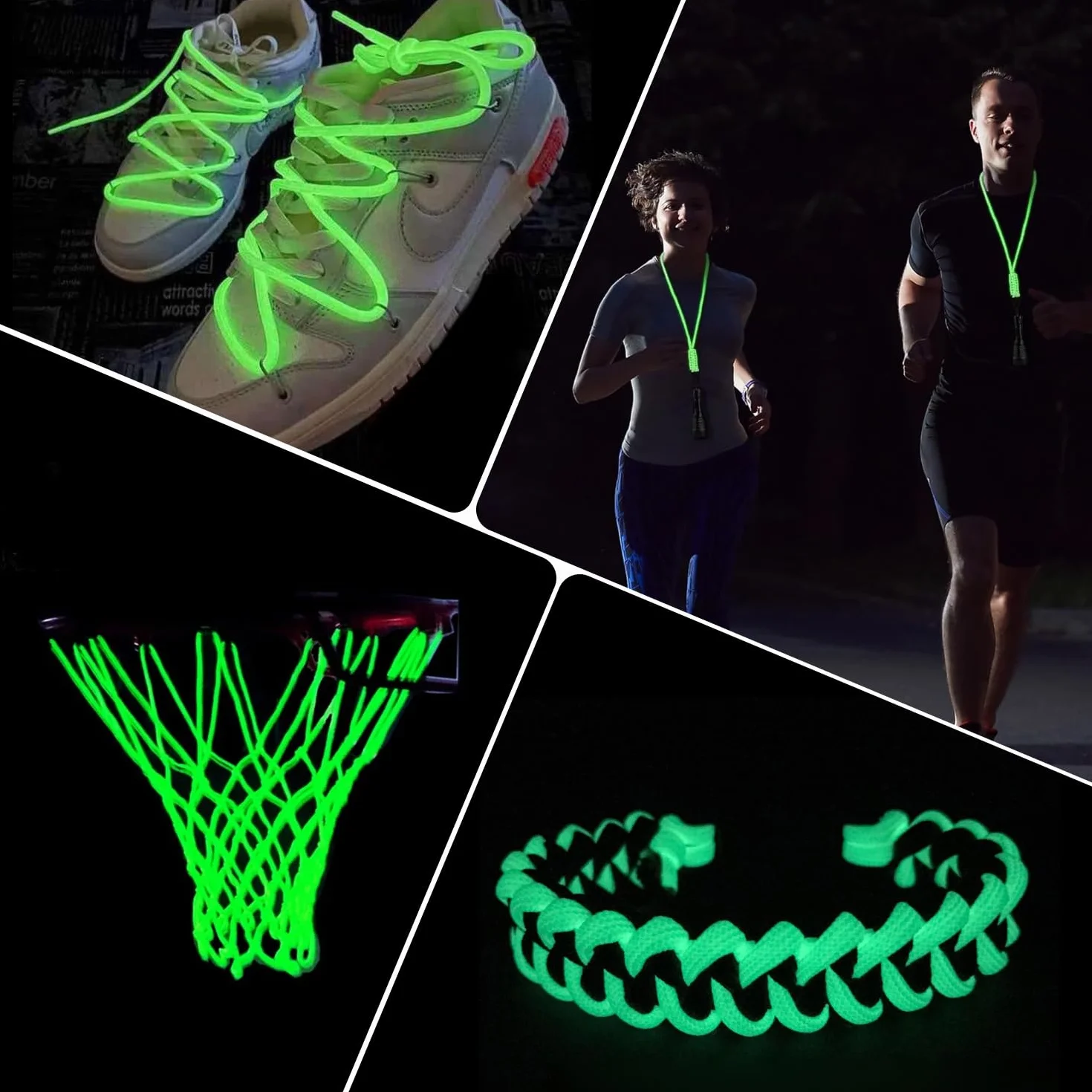 Brotree Cuerda Fluorescente Luminosa Paracord 4mm 15m 9 Hebras