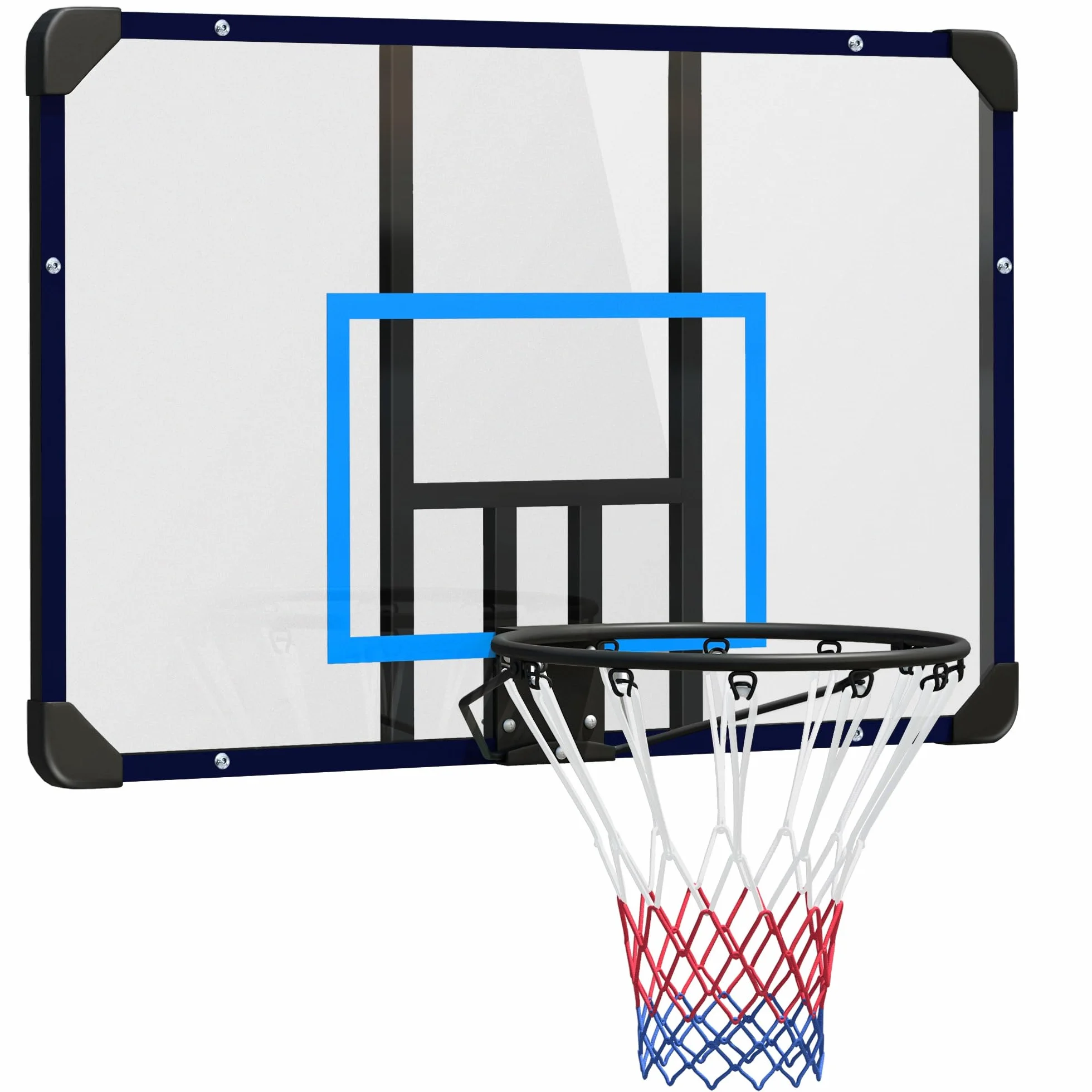 SPORTNOW Canasta de Baloncesto con Tablero 45 cm Acero Exteriores Montaje Pared