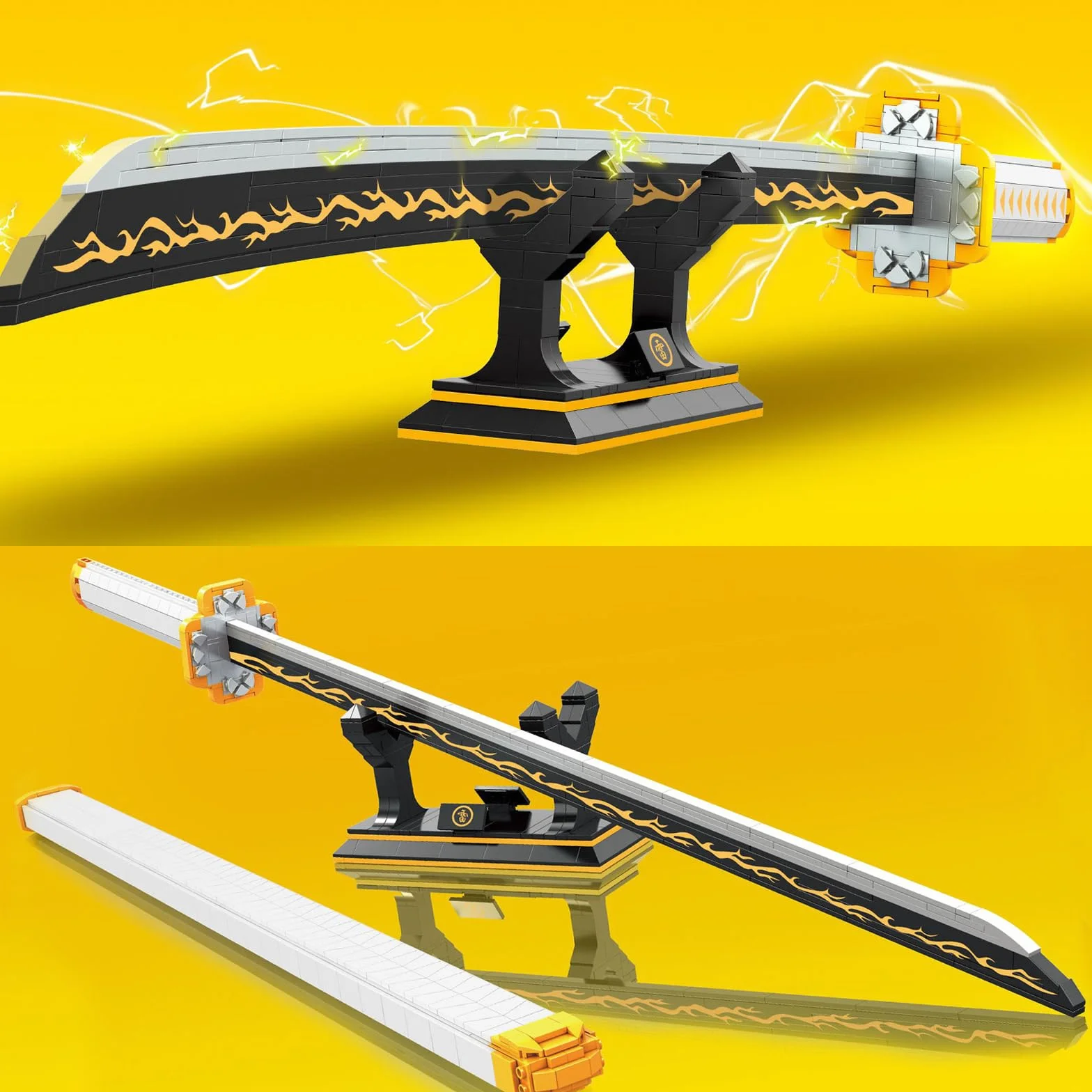Espada Zenitsu Agatsuma 99cm Katana Demon Slayer Bloques Construcción 956 Piezas