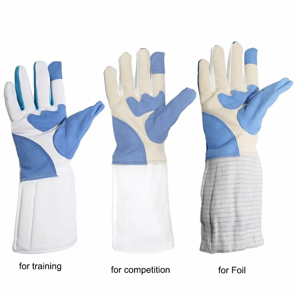 Guantes de esgrima de aluminio antideslizantes poliéster para entrenamiento competición adultos