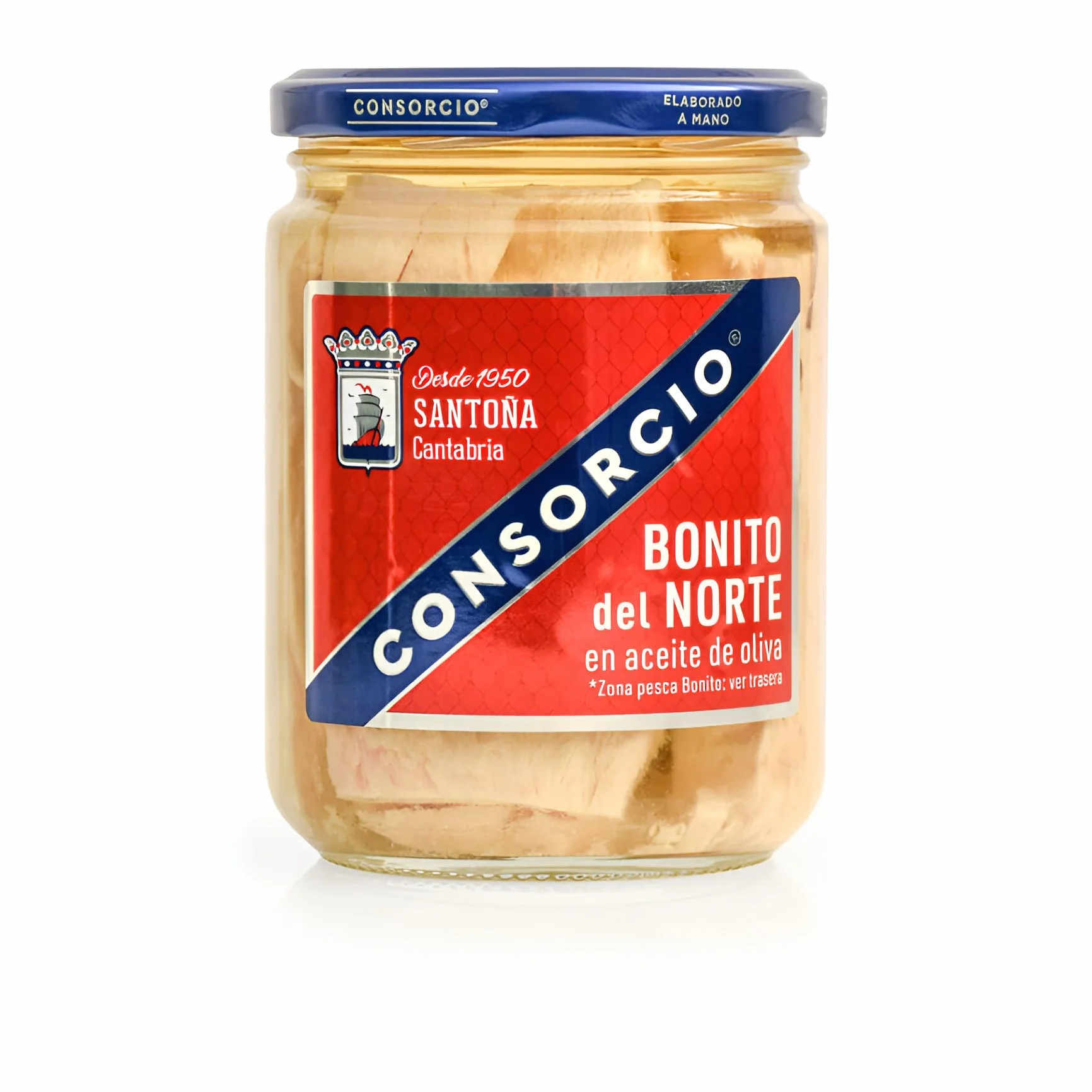 Consorcio - Bonito del Norte en Aceite de Oliva | 12 Tarros de 400 gr, Total de 4800 gr | Bonito de Santoña con Aceite de Oliva y Sal en Tarro | 100% Natural