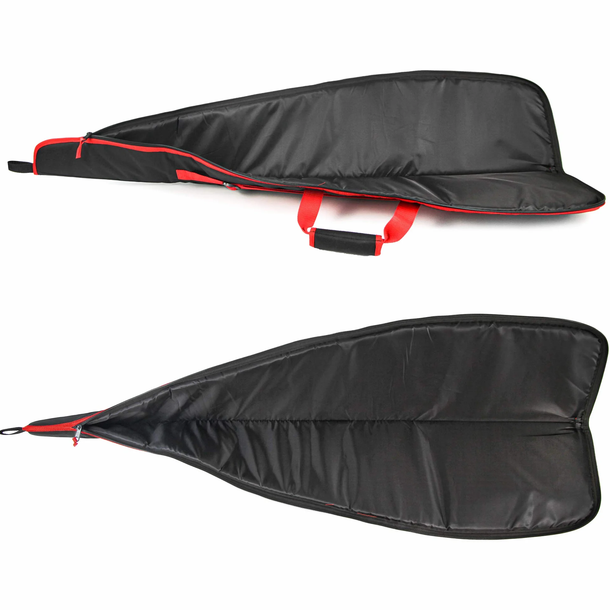 Funda para Carabina Acolchada Bolsa de Transporte con Correa de Hombro Ajustable para Rifle Armas 125cm Negro-Rojo