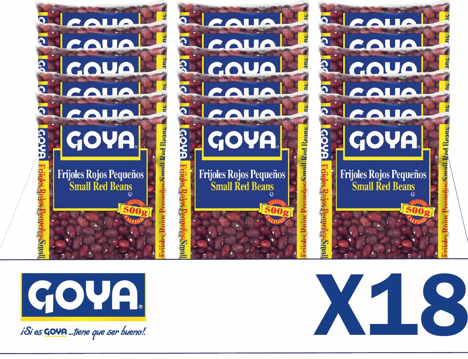Goya Frijol Rojo Pequeño 18x500 gr, Fuente de Proteína Vegetal, Ideal para Sopas y Guisos
