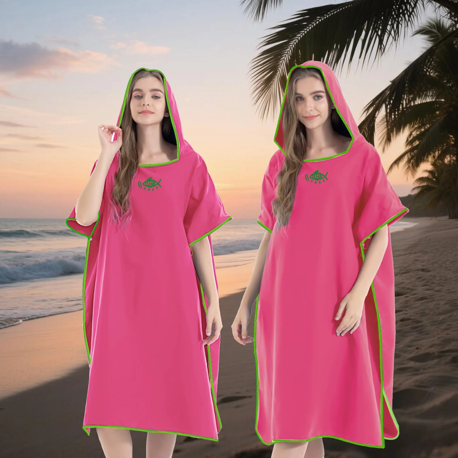 Poncho Toalla Adulto Hombre Mujer de Microfibra Extra Largo Secado Rápido Ligero Tamaño Universal para Natación Playa