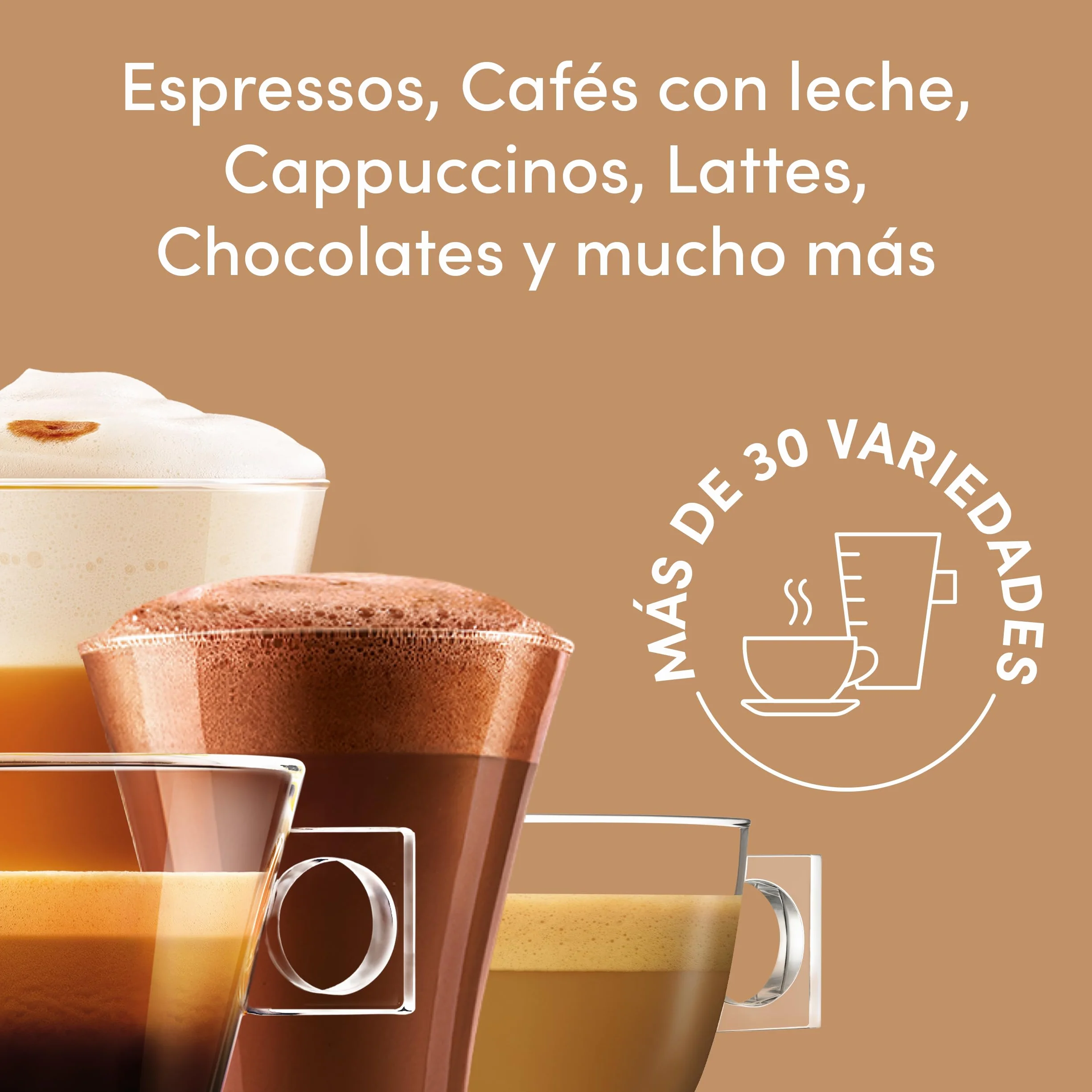 NESCAFÉ Dolce Gusto Café con Leche Cápsulas de Café, 90 Cápsulas (3 x 30), Intensidad 7