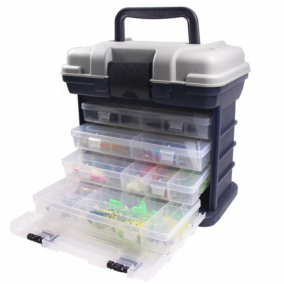 Croch Caja de Pesca 4 Compartimentos Ajustables Accesorios