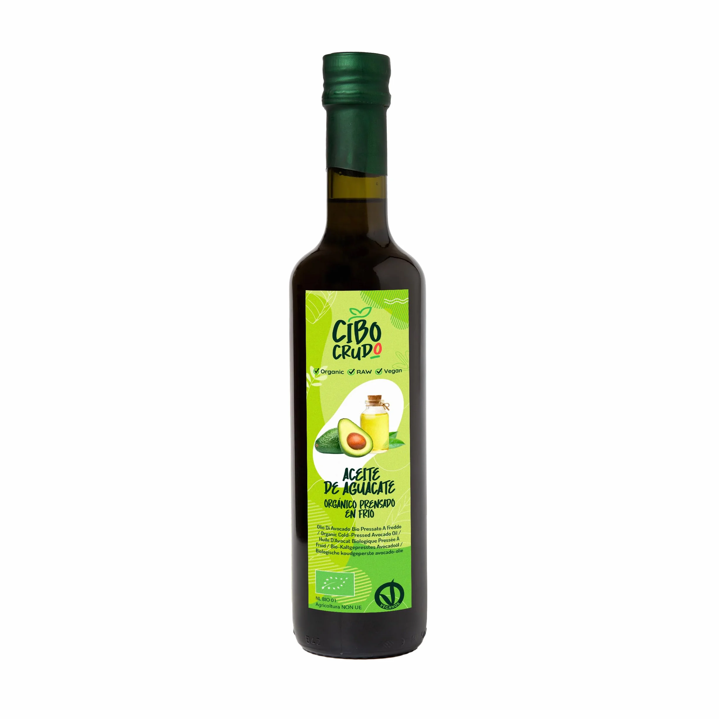 Aceite de Aguacate para Cocinar Orgánico - 500ml. Aceite Aguacate Orgánico 100% Puro y Sin Refinar. Aceite de Aguacate Orgánico Prensado en Frío. Ideal para Cocinar, Condimentar y Marinar. Avocado Oil